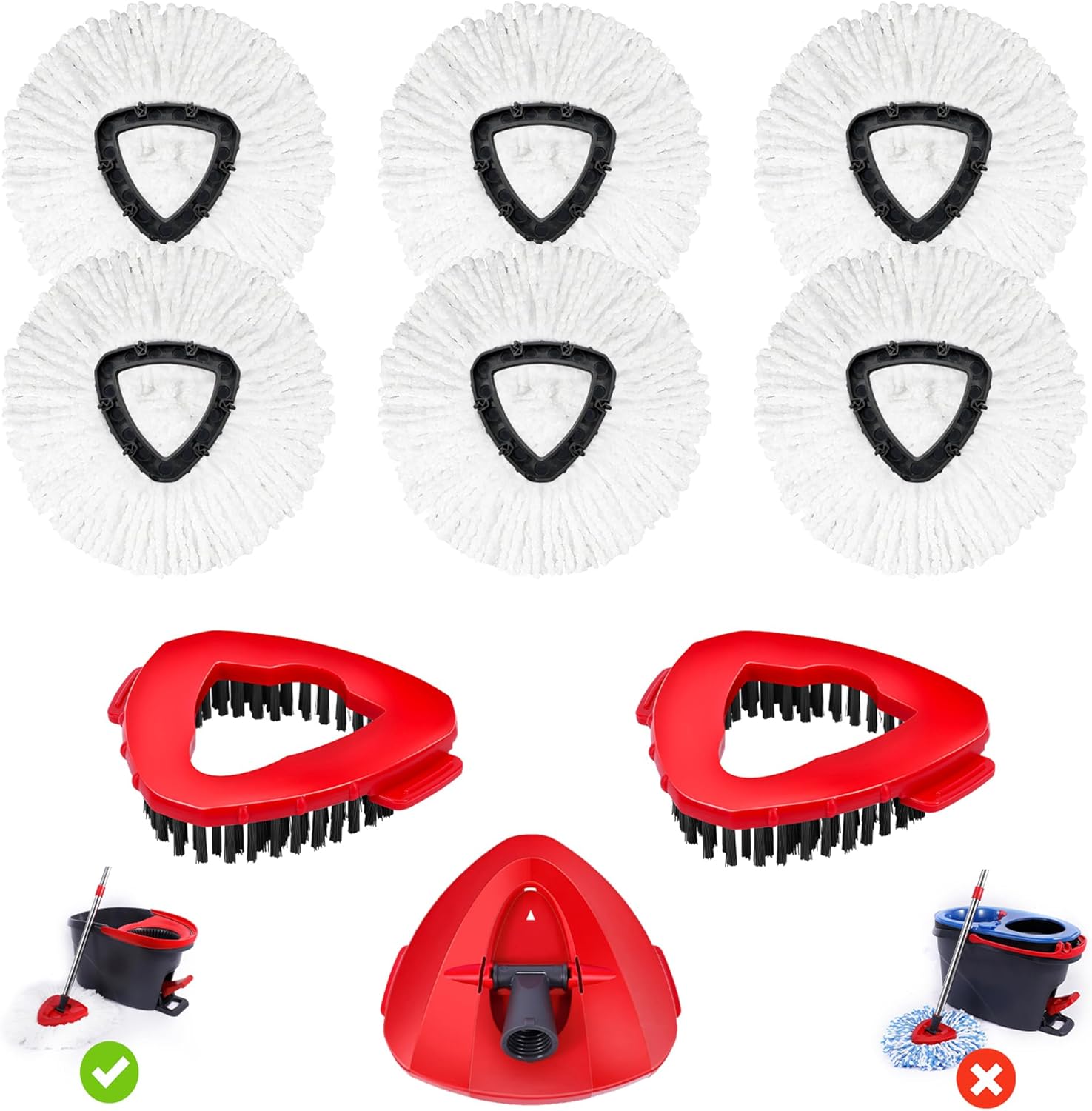 6 Pack Mop Heads for Oceda EasyWring 1-Tank System