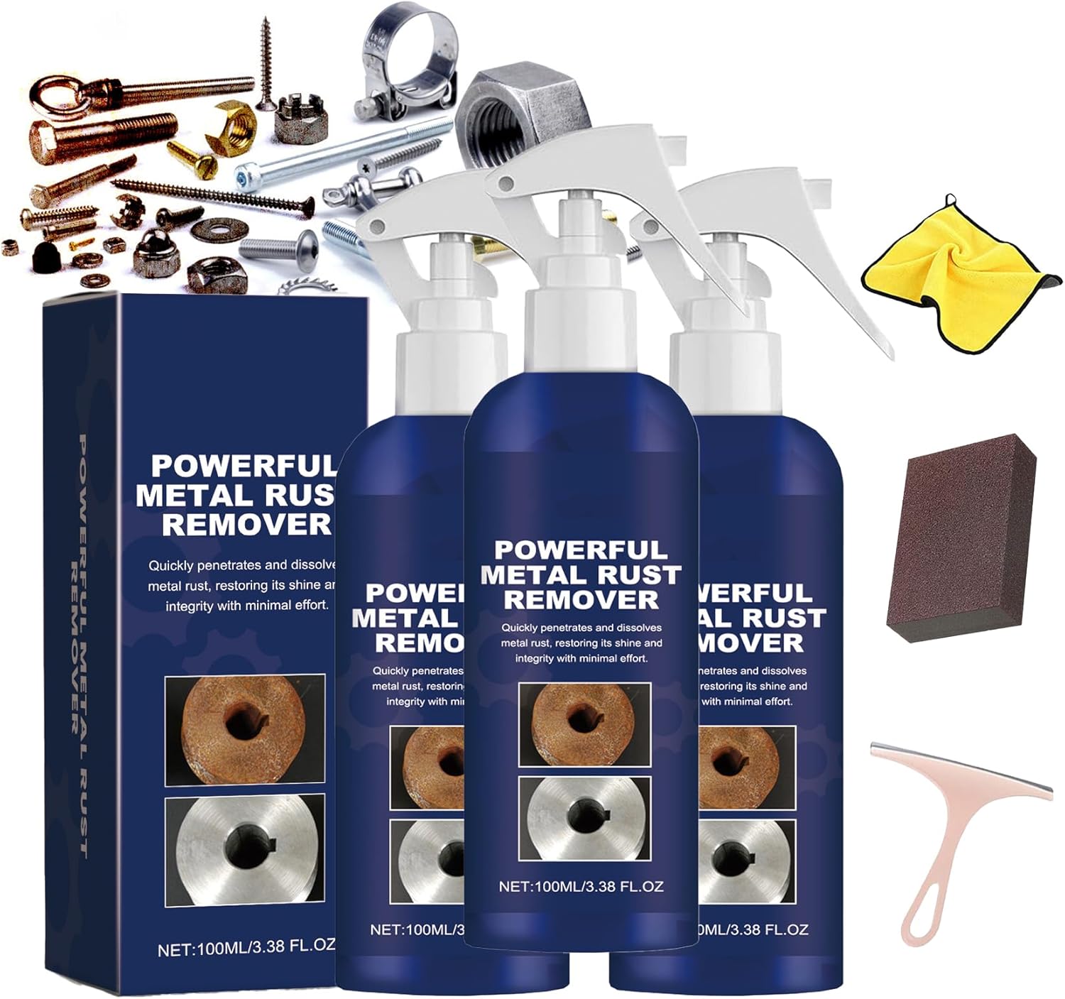 2024 New Powerful Metal Rust Remover Spray 3PCS 1