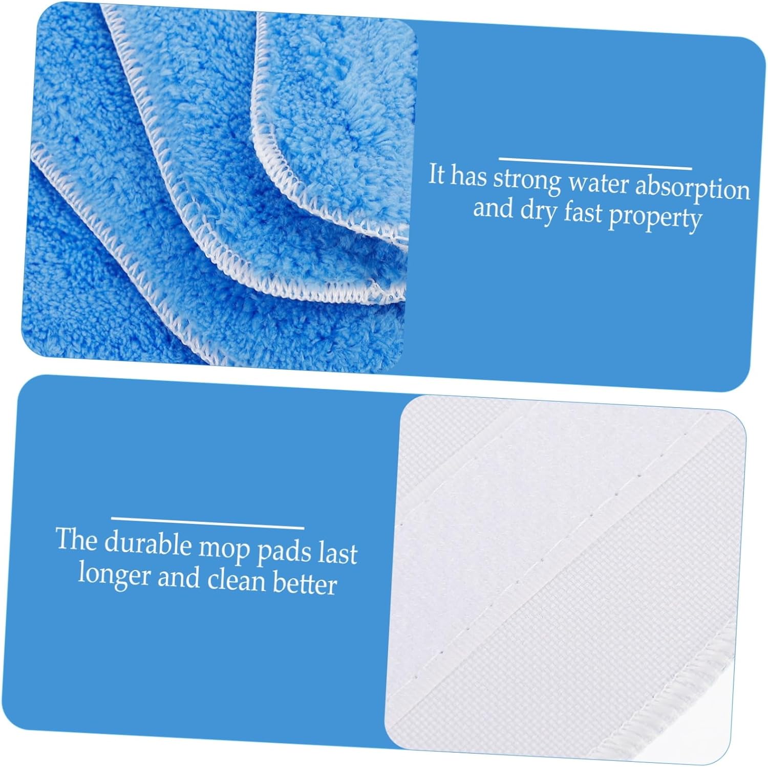 4pcs Washable Mop Pads Reusable Cleaning Replacement for Hard Floors