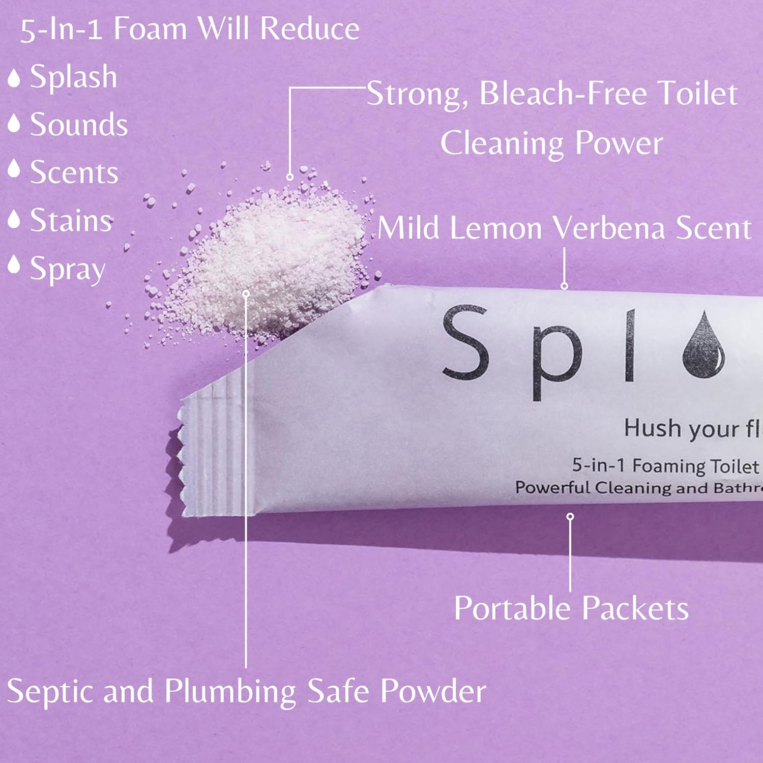 SplaShh 5 in 1 Toilet Bowl Cleaner 30 Powder Packets