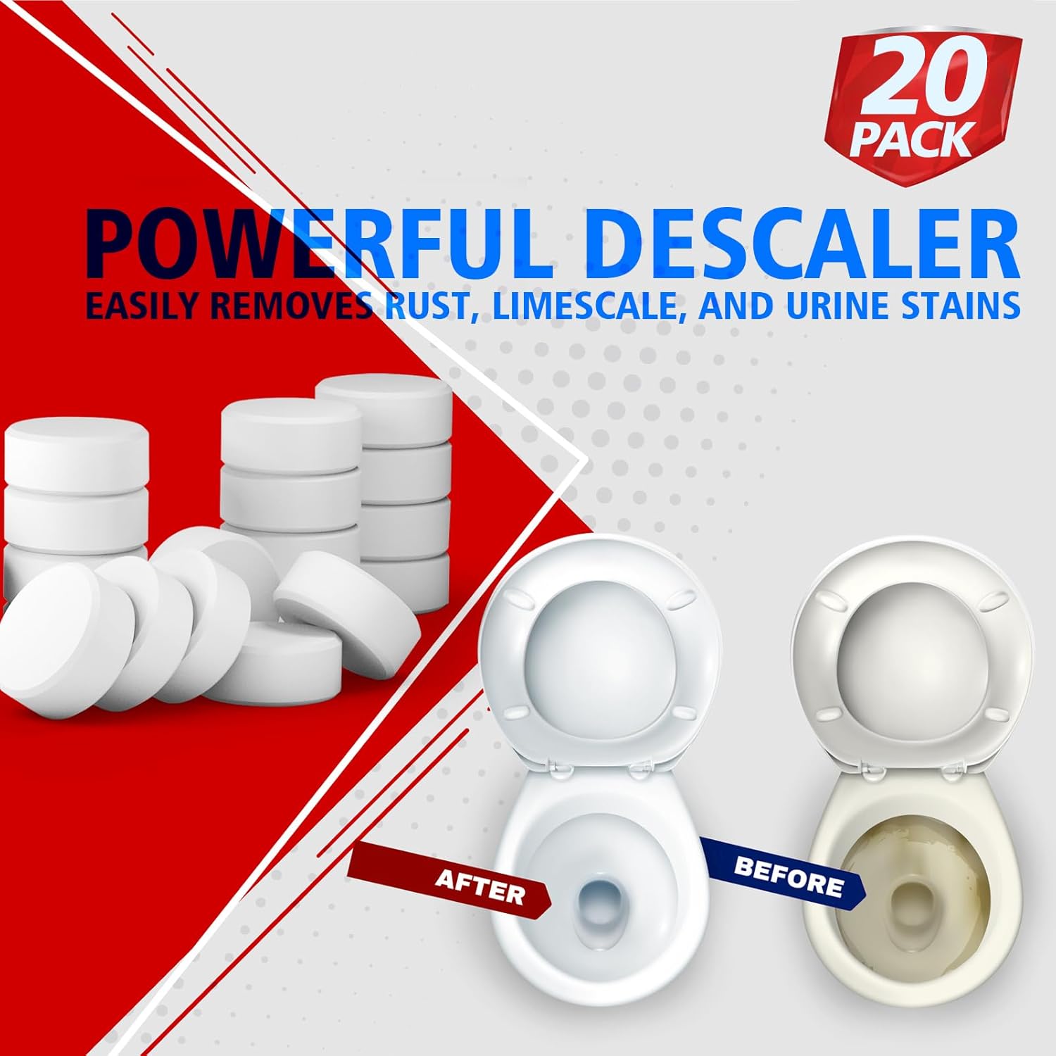 USKICH Toilet Bowl Cleaner Tablets 20 Pack 1