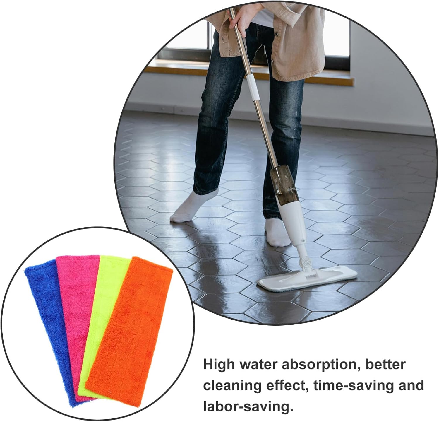 4pcs Reveal Mop Pads Replacement Cleaning Pads for Wet Dry Mops