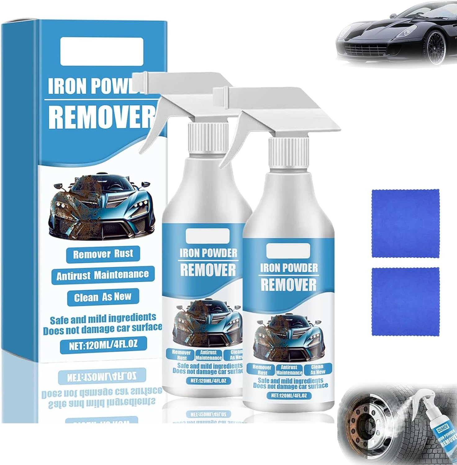 ZANWANXIN Car Rust Remover 2pcs