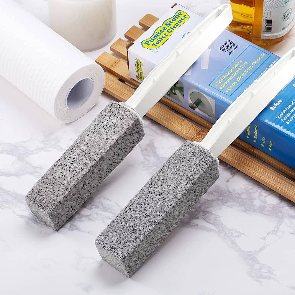 Kadden 2 Pack Toilet Cleaner with Handle and Pumice Stone
