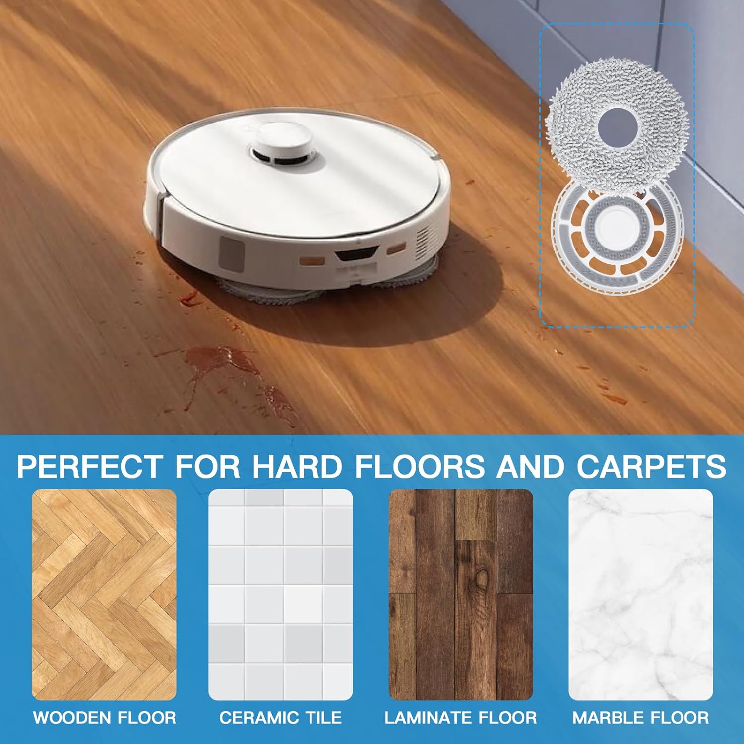 Fixbetter Replacement Mop Cloths with Holder for Roborock Models