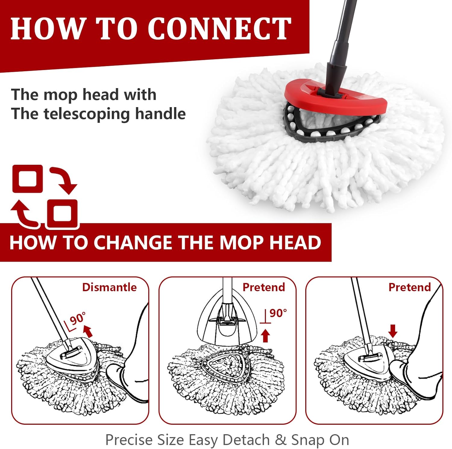 NICEMOVIC 3 Pack Mop Head Replacements for O-Ceda