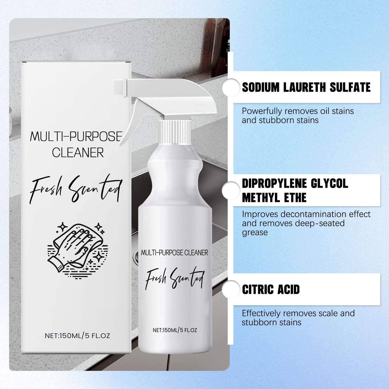 2Pcs R W Multi Purpose Cleaner Set