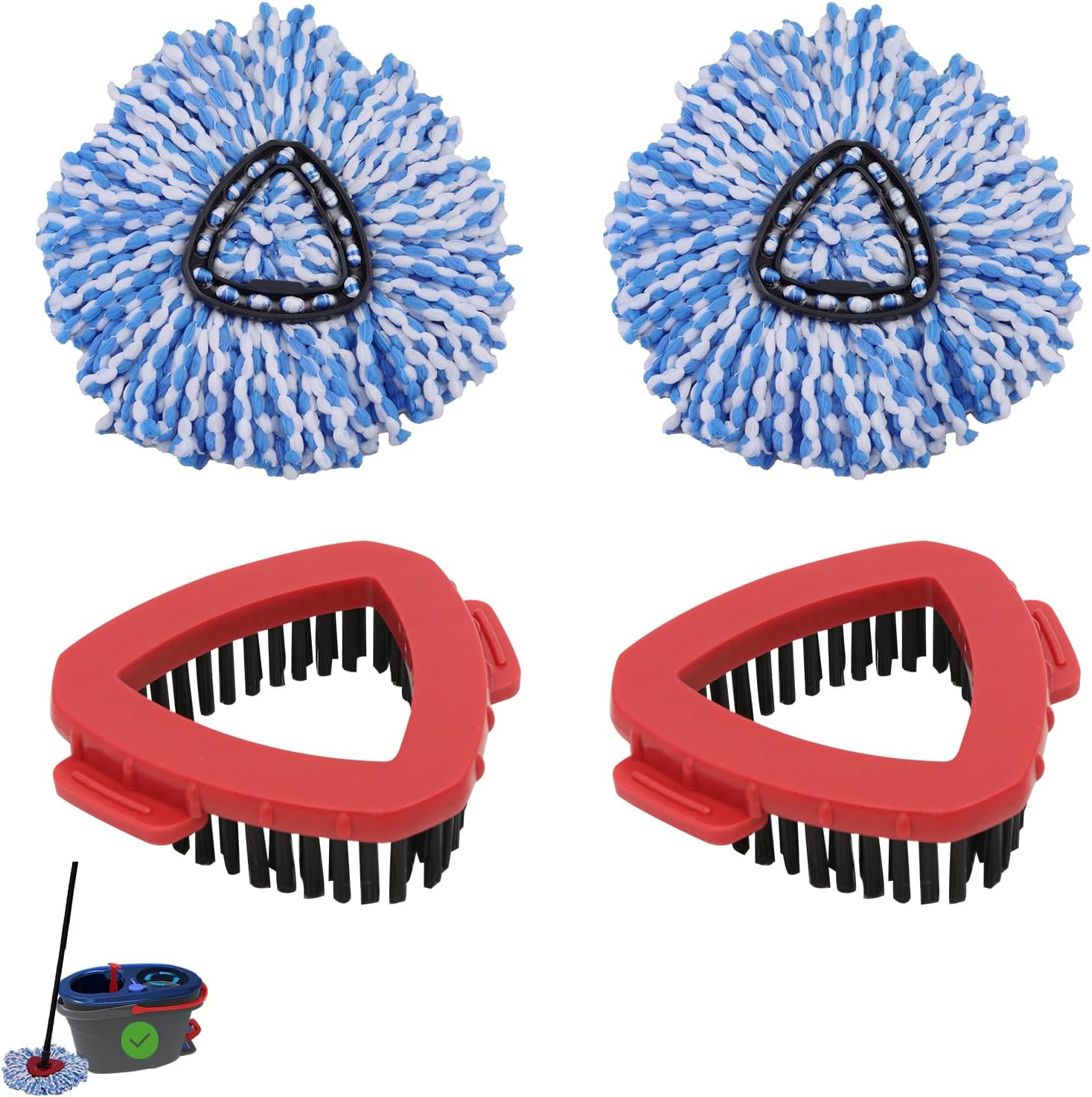 Anffeary 4 Piece Mop Head Set for O Cedar 2 Tank System