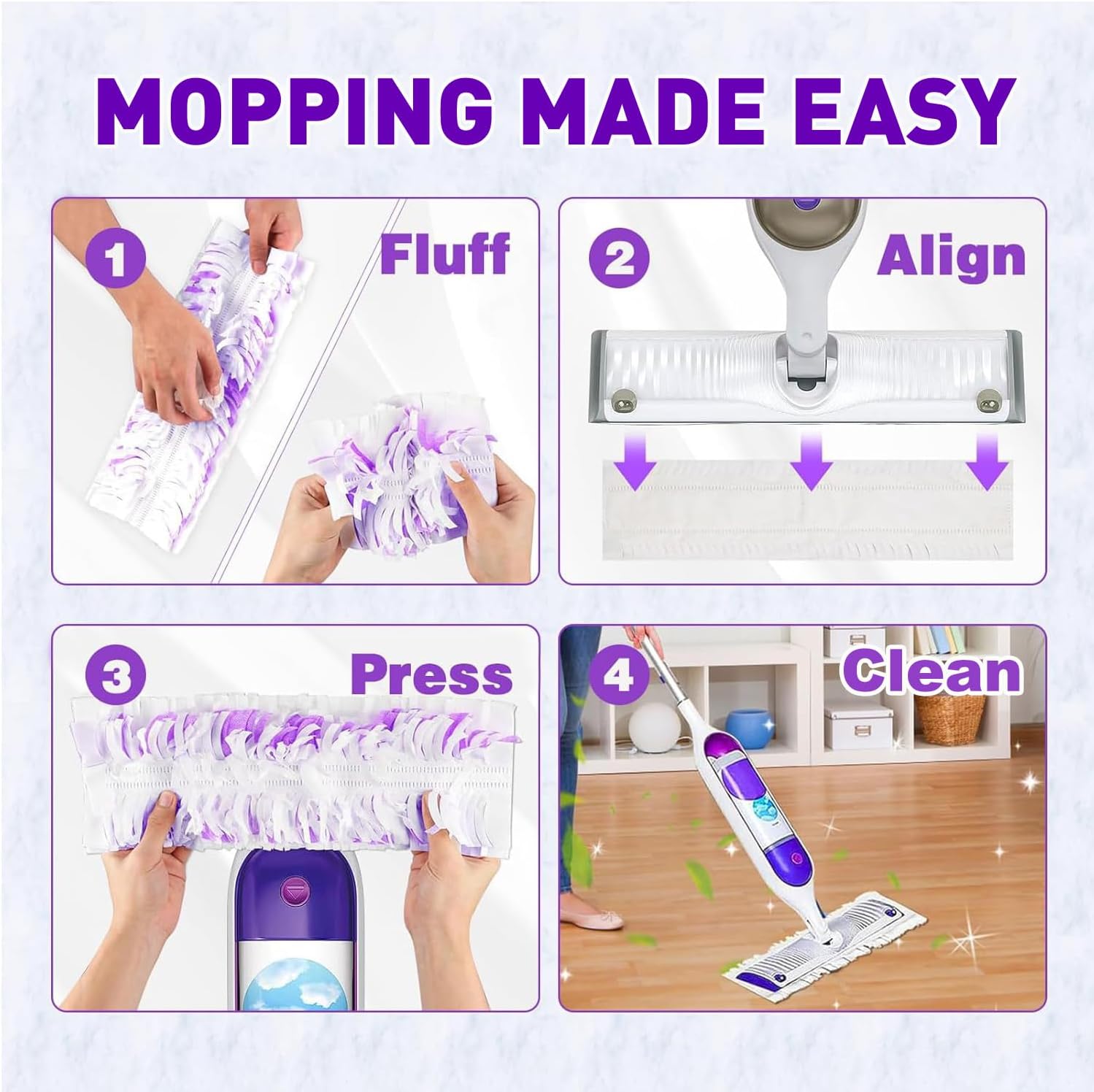 Disposable Power Mop Pads Refills for Swiffer PowerMop 20 Count
