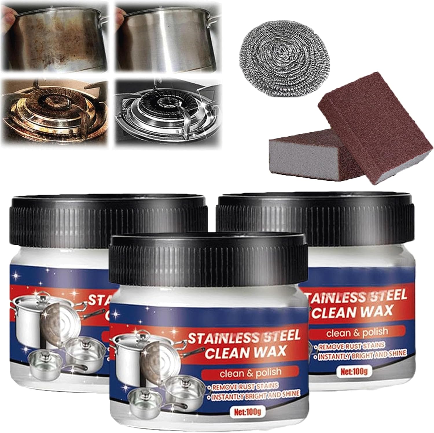 Magical Nano Stainless Steel Cleaning Paste 3pcs