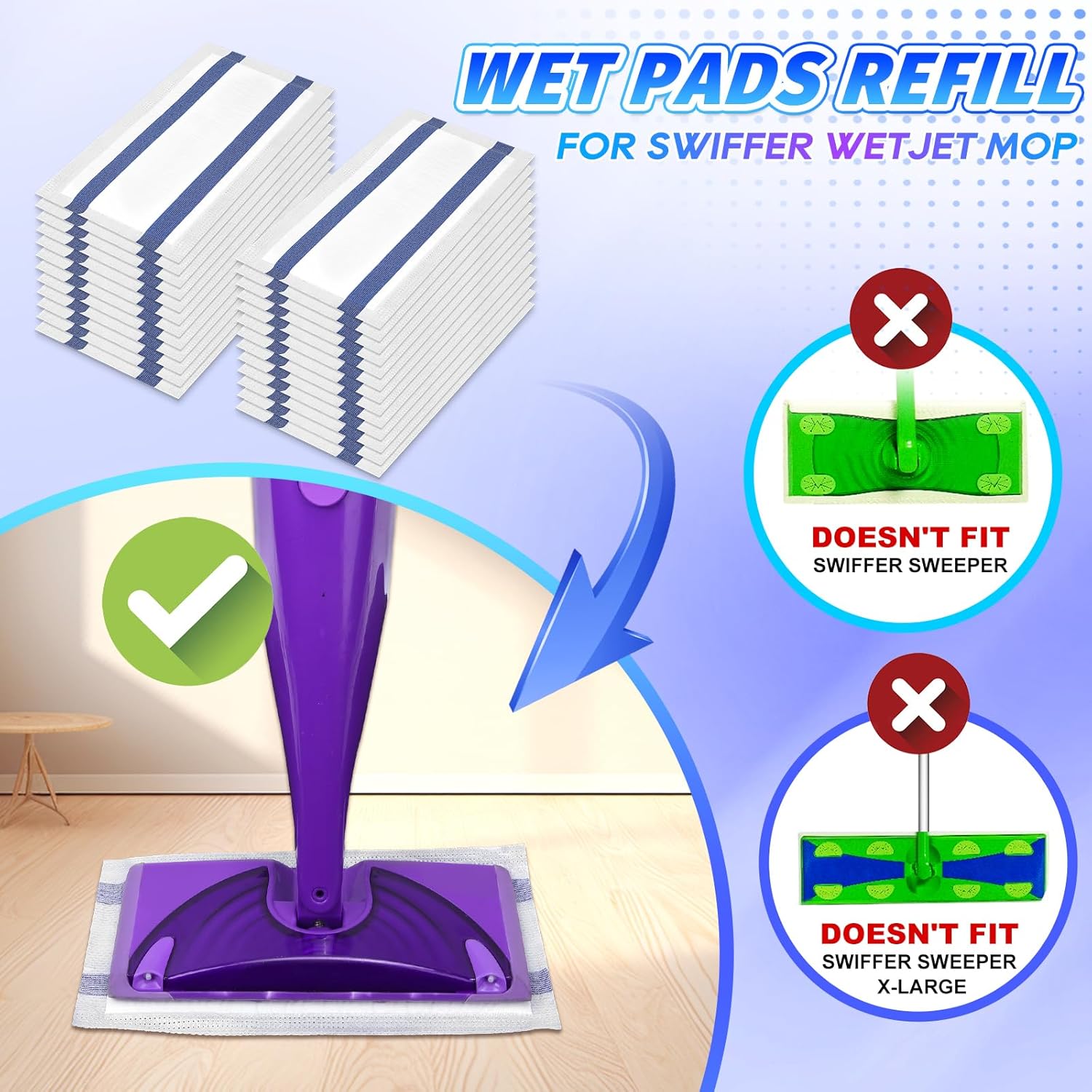 YagoDago 25 Count Swiffer Compatible Mop Pads