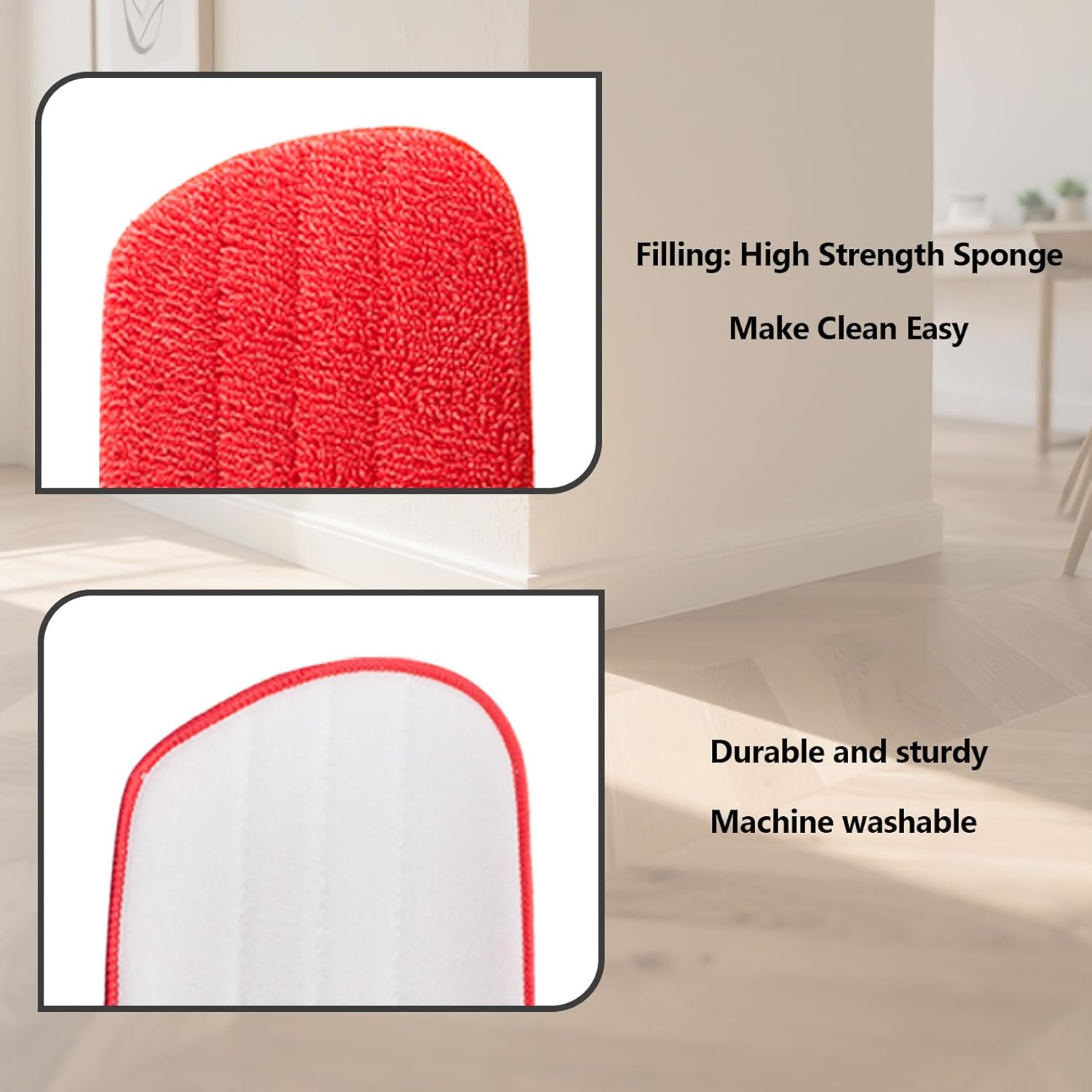 SunDiss 2 Pack Microfiber Mop Replacement Heads