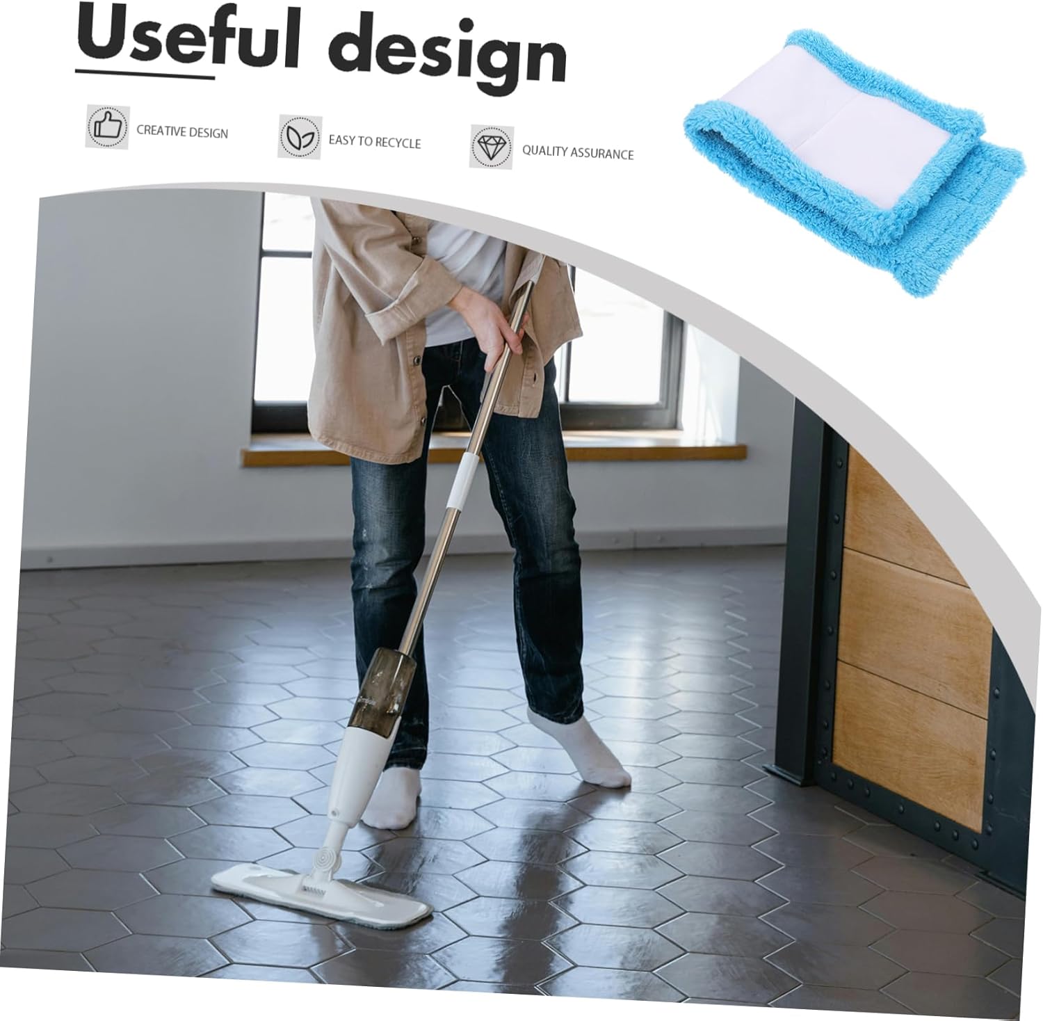 2pcs Coral Microfiber Mop Replacement Pads for Easy Cleaning