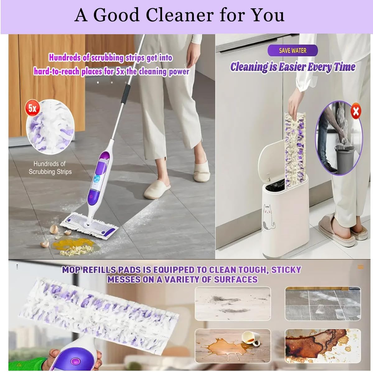 YFLY 10 Pack Disposable Mopping Pads for Swiffer PowerMop