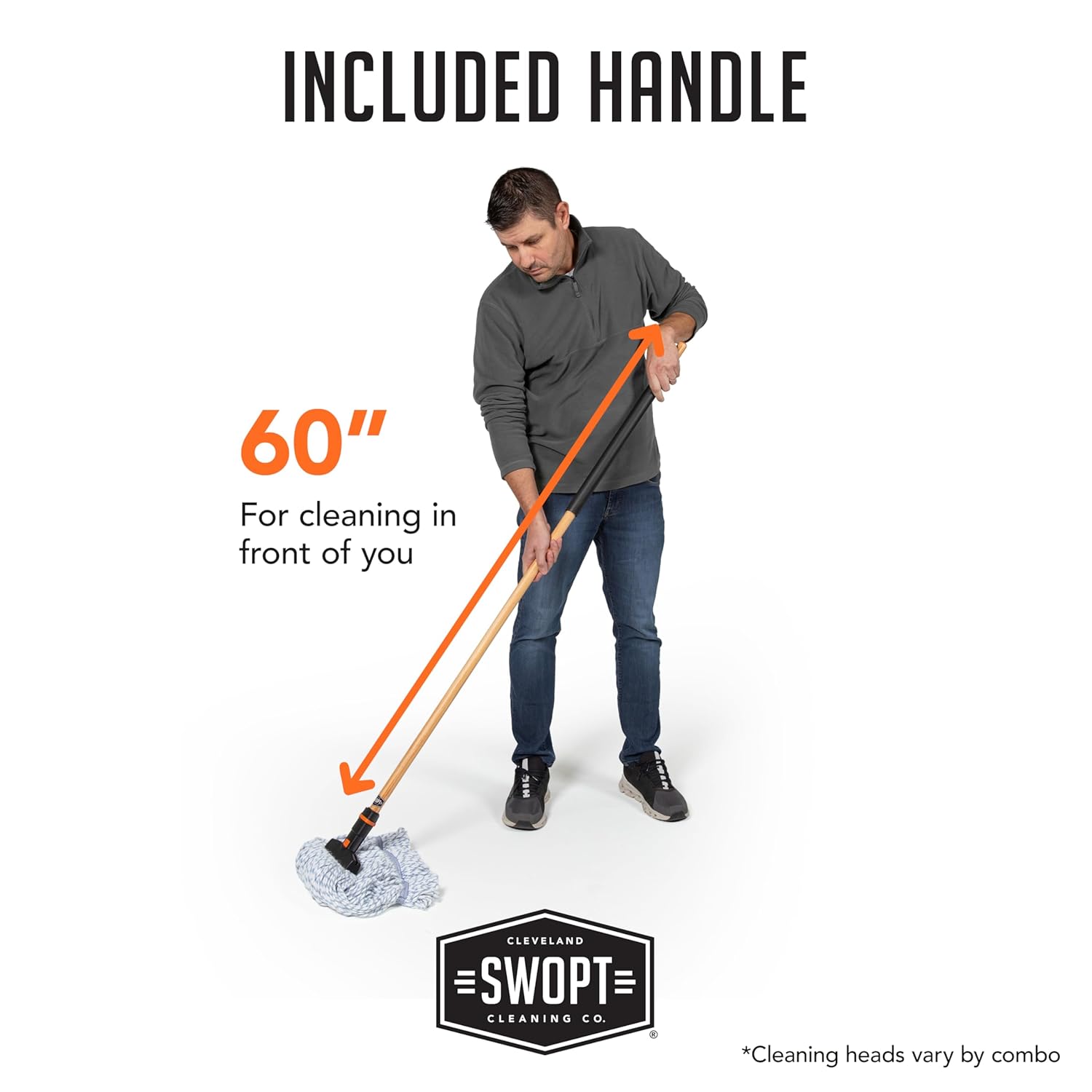 SWOPT Microfiber Wet Mop With 60 Handle