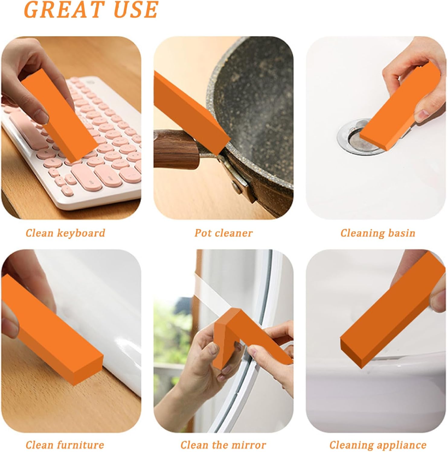 Stainless Steel Scratch Remover 5PCS Reusable Rubber Rust Eraser