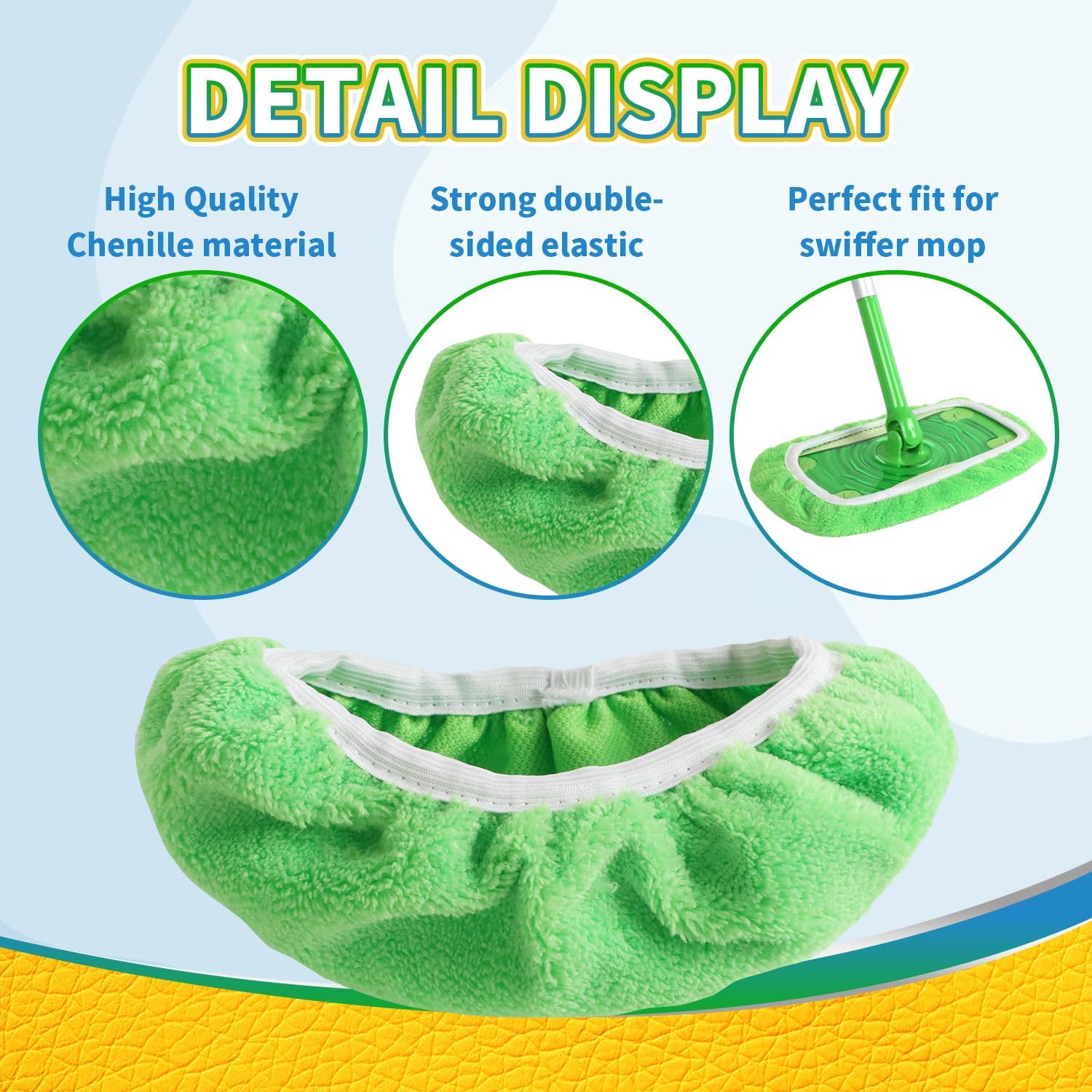 AmaVins 6 Pack Reusable Coral Fleece Mop Pads 1