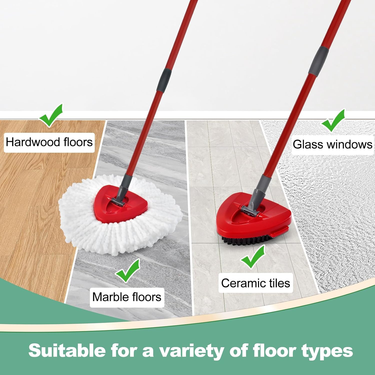 Uoiispet O-Cedar Spin Mop Replacement Heads 3-Pack Set