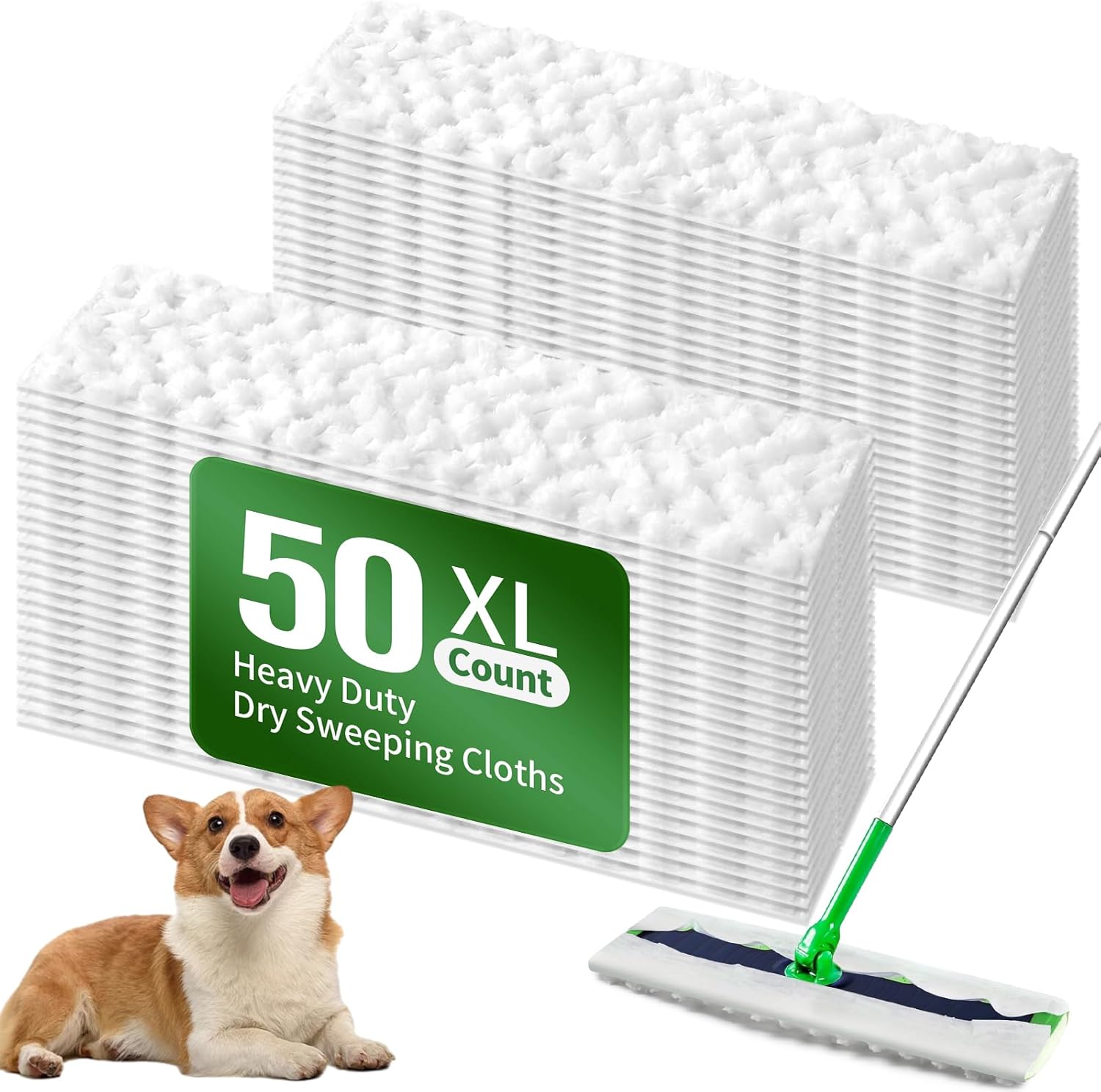 Senowi Heavy Duty Dry Mop Pads for Swiffer XL 50 Count Unscented
