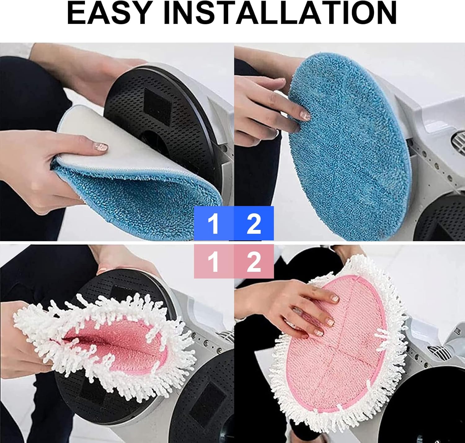 BeiLan Electric Mop Pads - 6 Pack Replacement for 728 Inch Mops