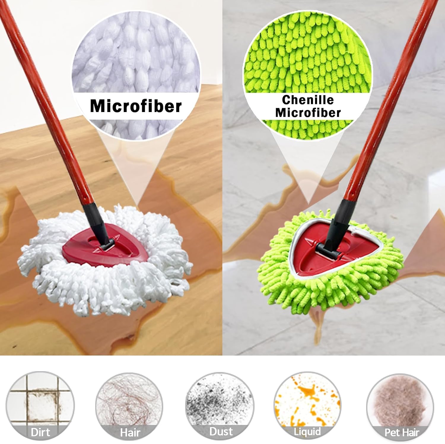 SureOBliss 5PCS Spin Mop Replacement Heads for Ocedar