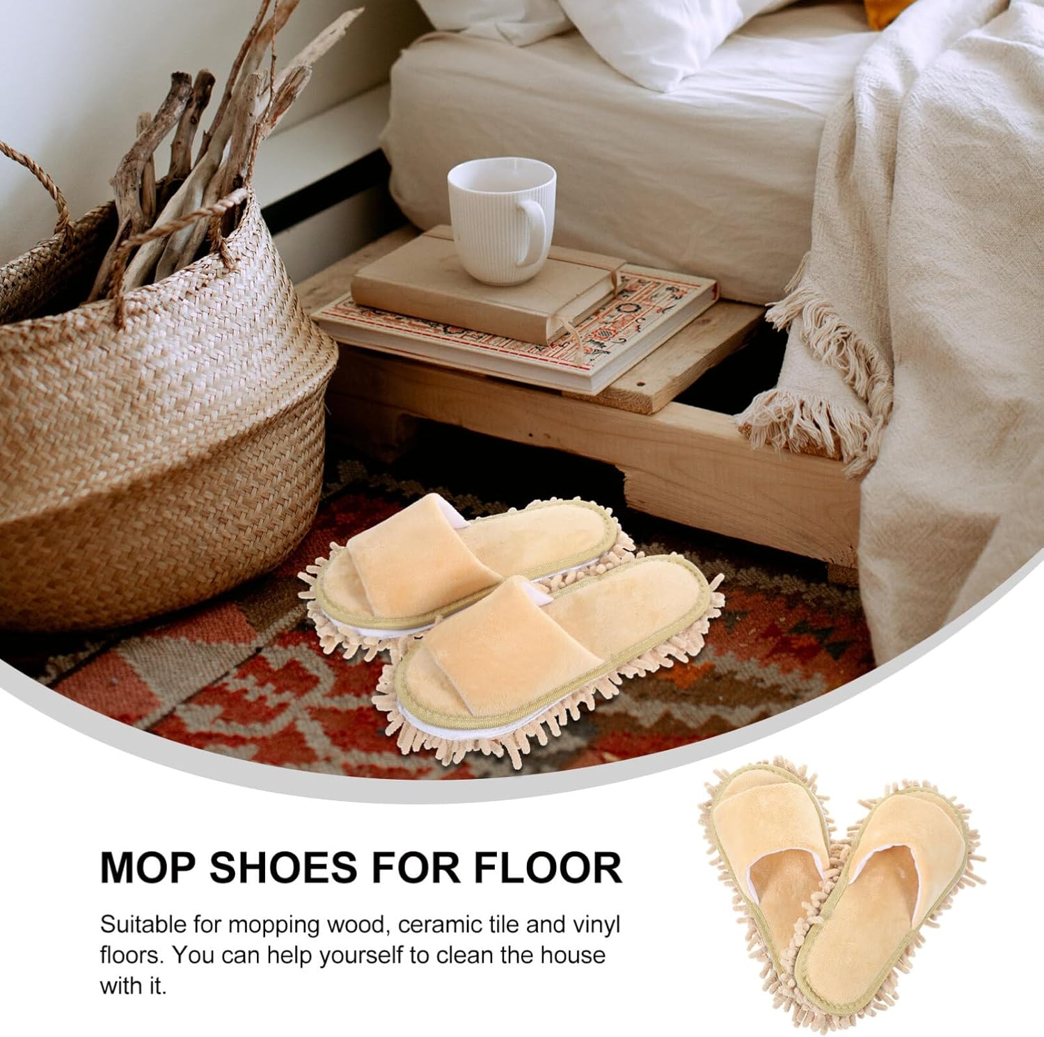 PACKOVE Home Slippers Women Fuzzy Mop Slippers Winter Use