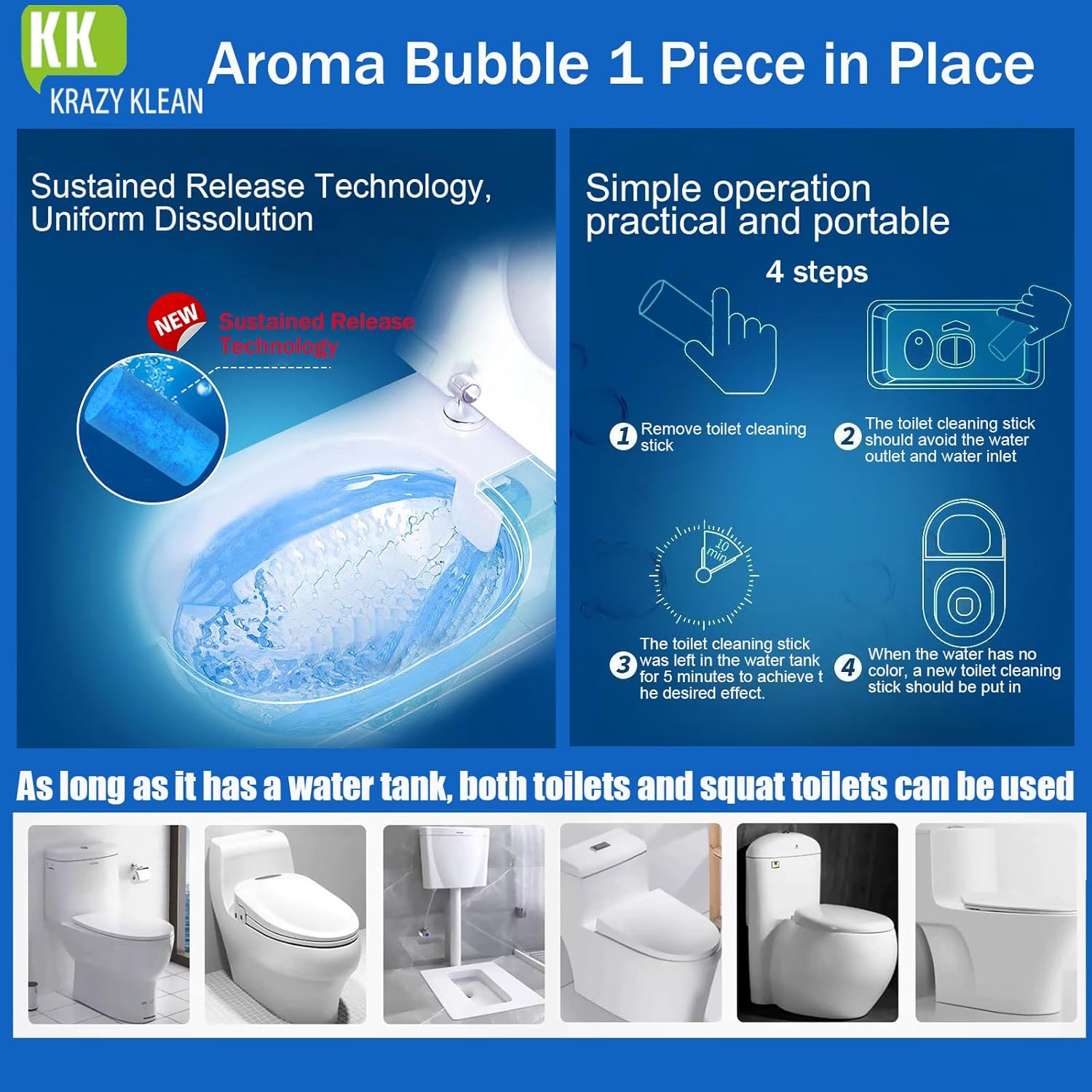 Krazy Klean Toilet Cleaner 7 Pcs Fresh and Clean