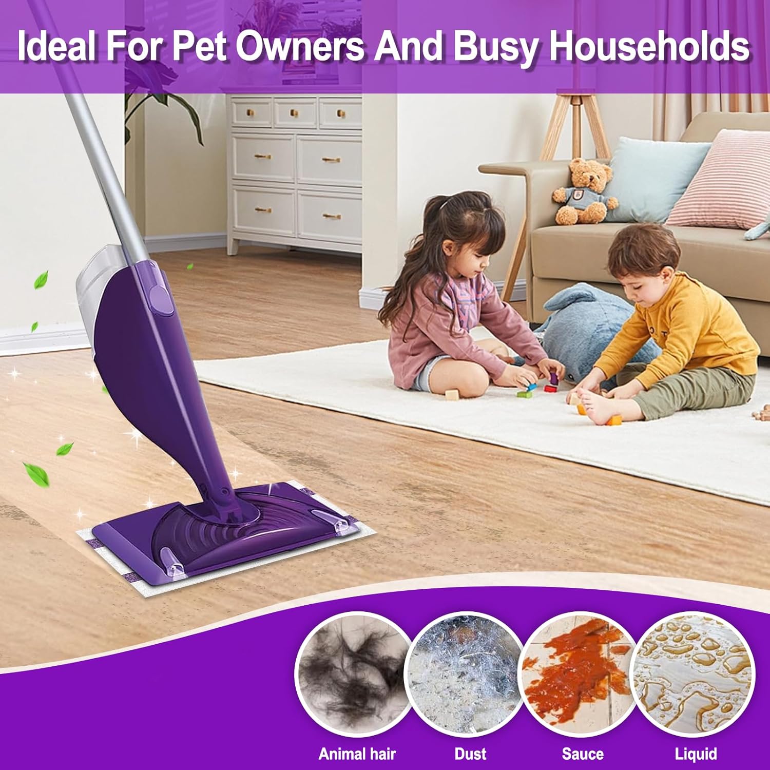 Kusroie 20 Count Wet Jet Mop Pads Refill