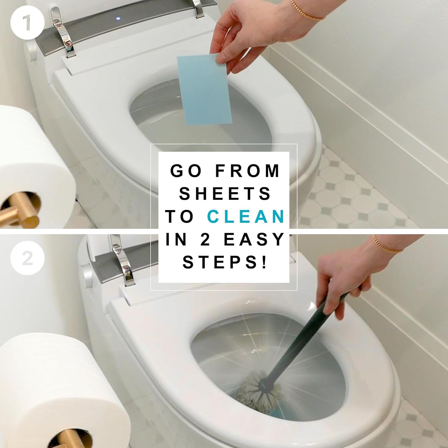 Dissolvable Toilet Bowl Cleaner Sheets - 40 Sheets Pine Scent