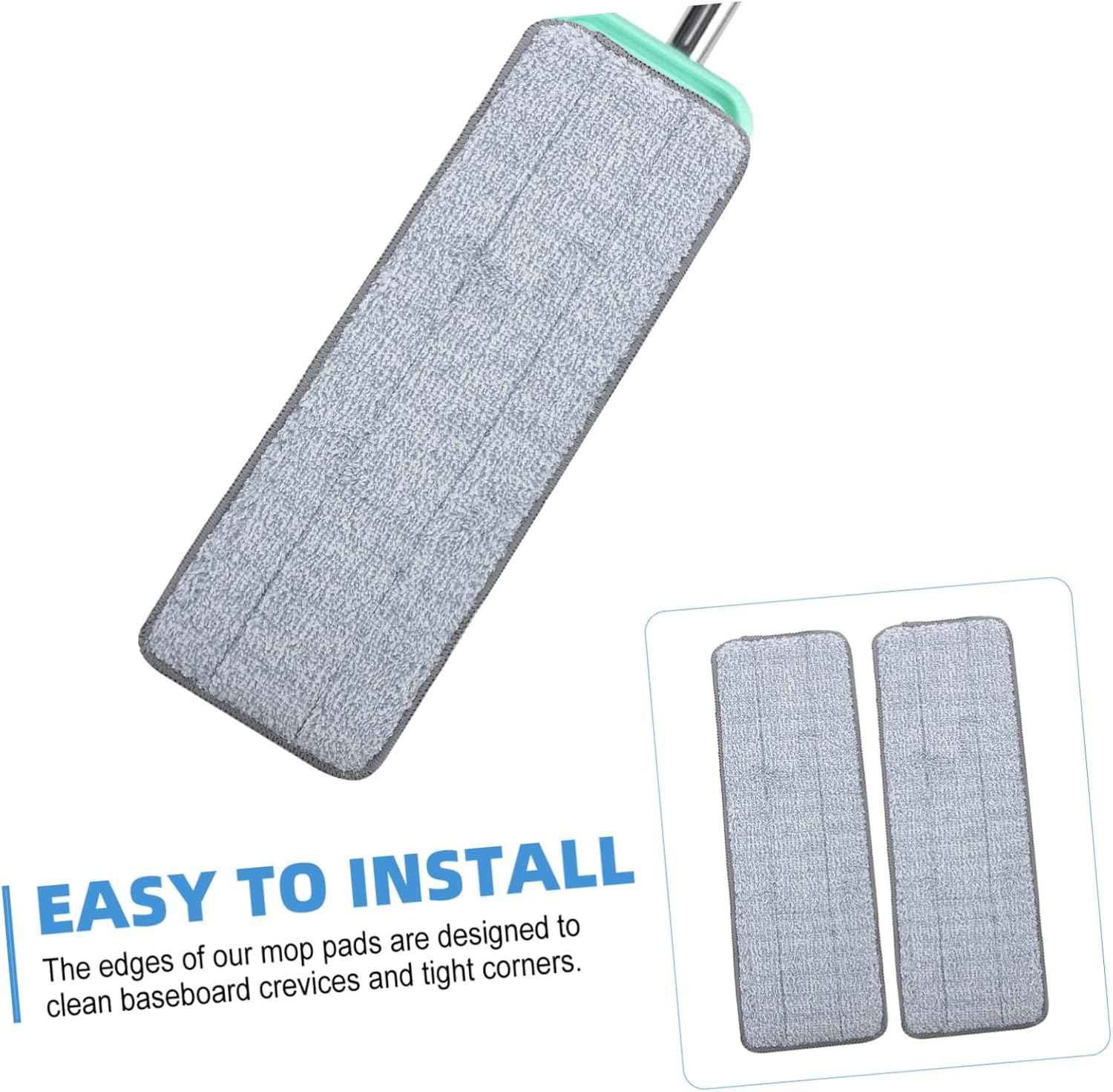 CALLARON 2pcs Microfiber Mop Pads for Hardwood Tile Marble