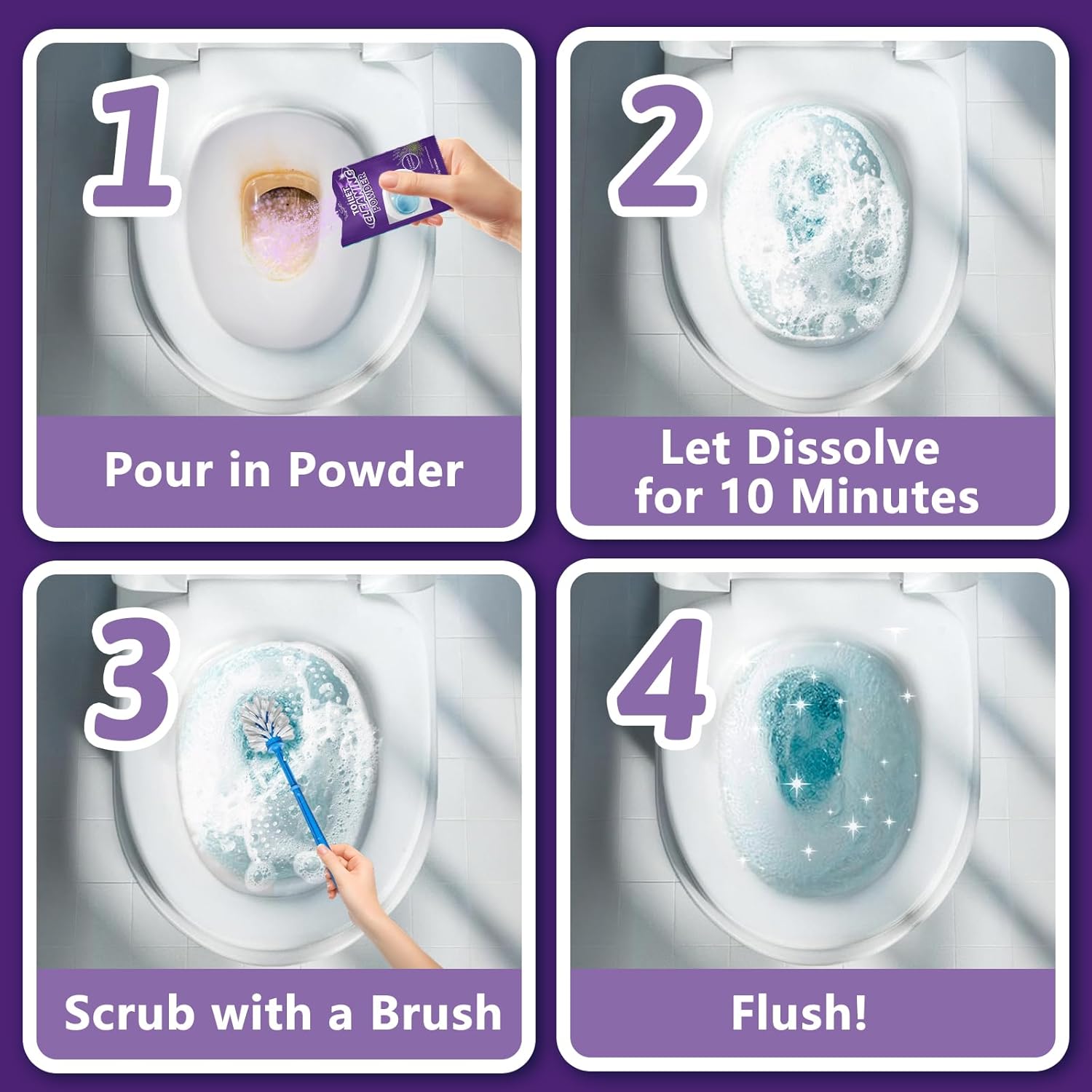 Krris Foaming Toilet Cleaner Powder 4-Pack