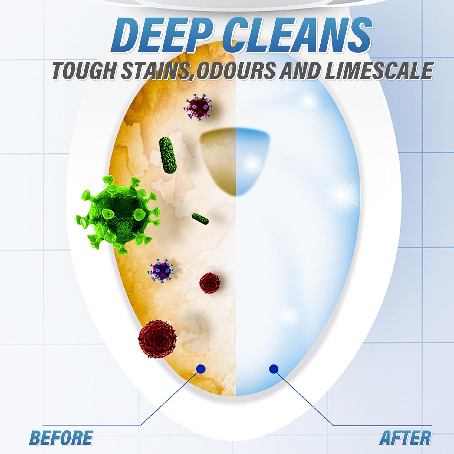 ALBRAZ Splash Toilet Cleaner - Automatic Foam Deep Cleaning