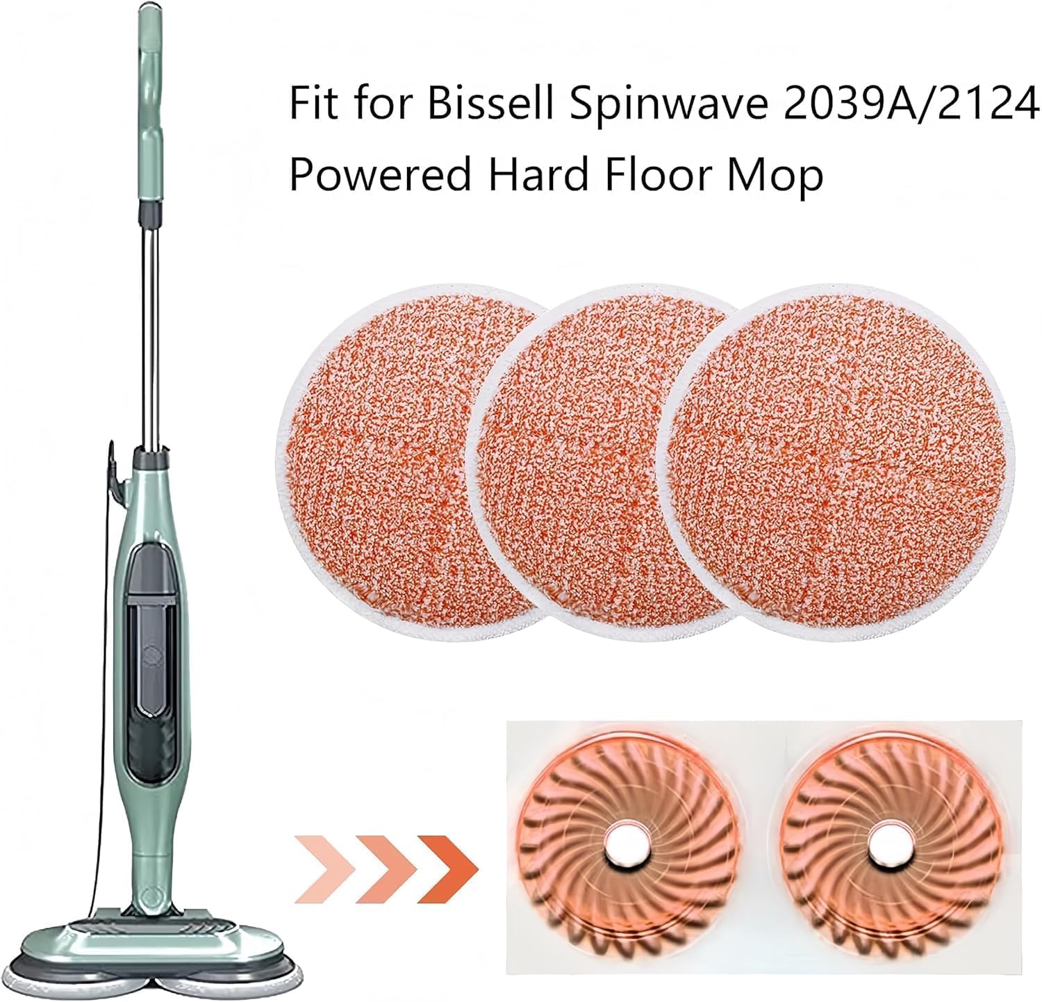 SavStor Replacement Mop Pads for Bissell Spin Wave 16-Pack