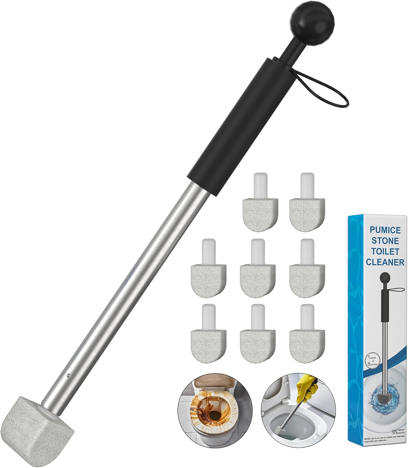 YINGMORE Pumice Stone Toilet Cleaner with Long Handle