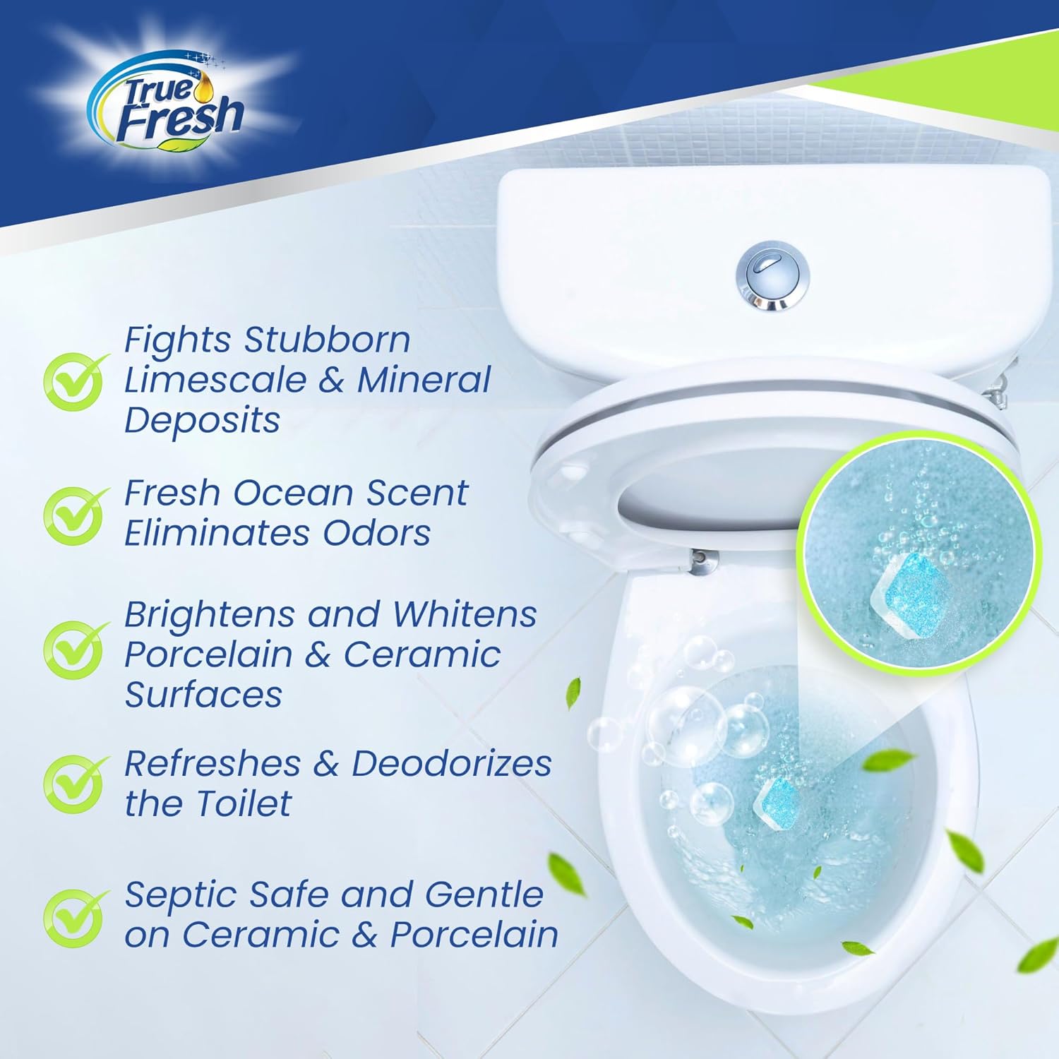 True Fresh Toilet Cleaner Tablets 26 Pack - Ocean Scent 1