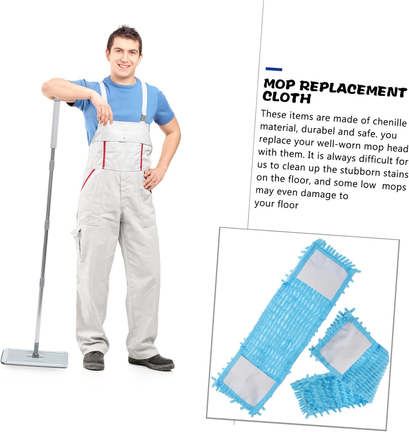 Ipetboom 2pcs Blue Mop Cloth Replacement 1