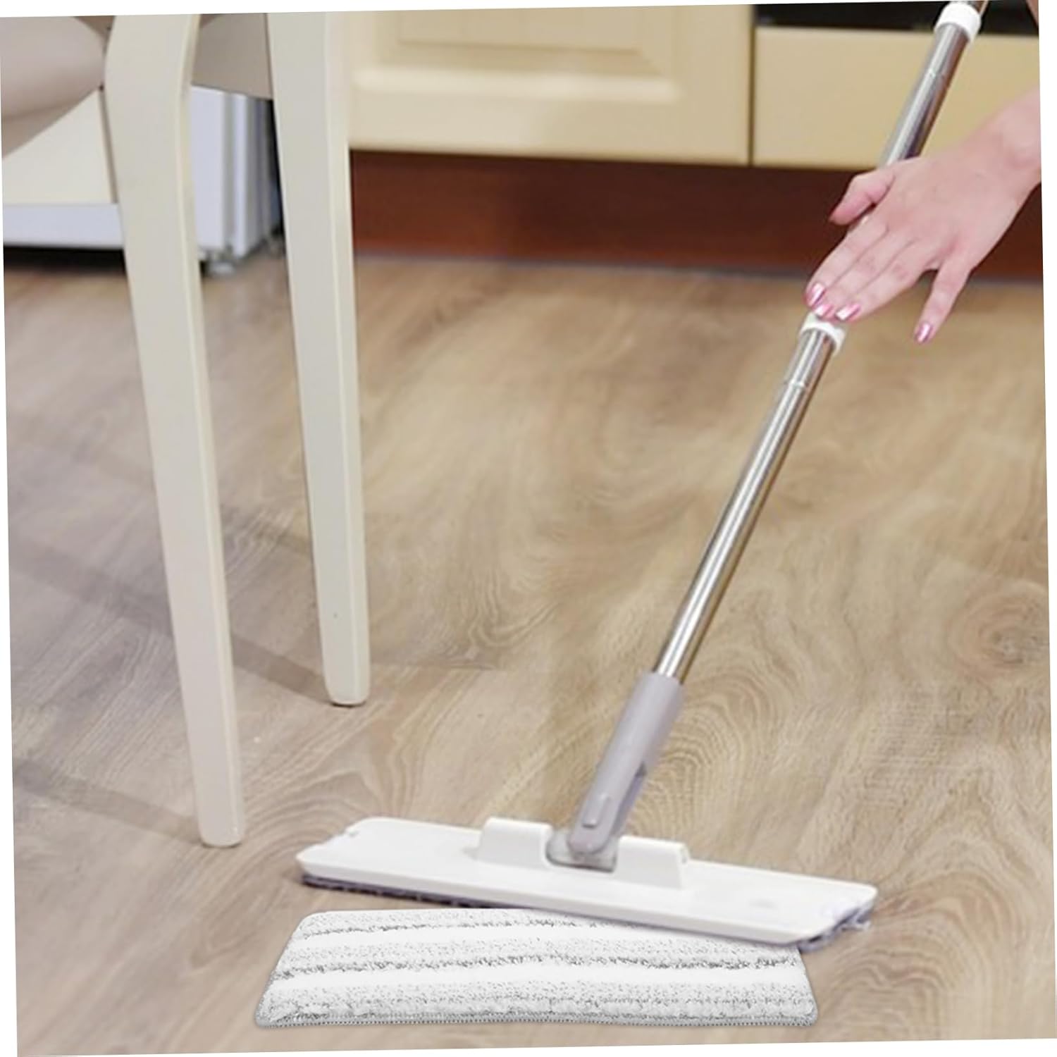 3Pcs Striped Self-Adhesive Mop Pad Refills for Flat Mops
