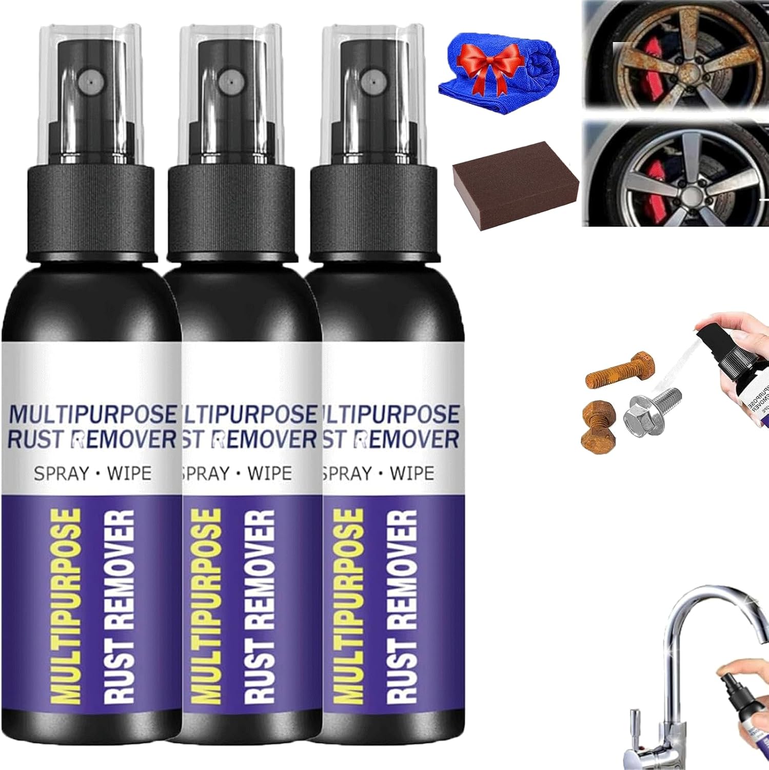 Multipurpose Rust Remover Spray 3pcs 30ml