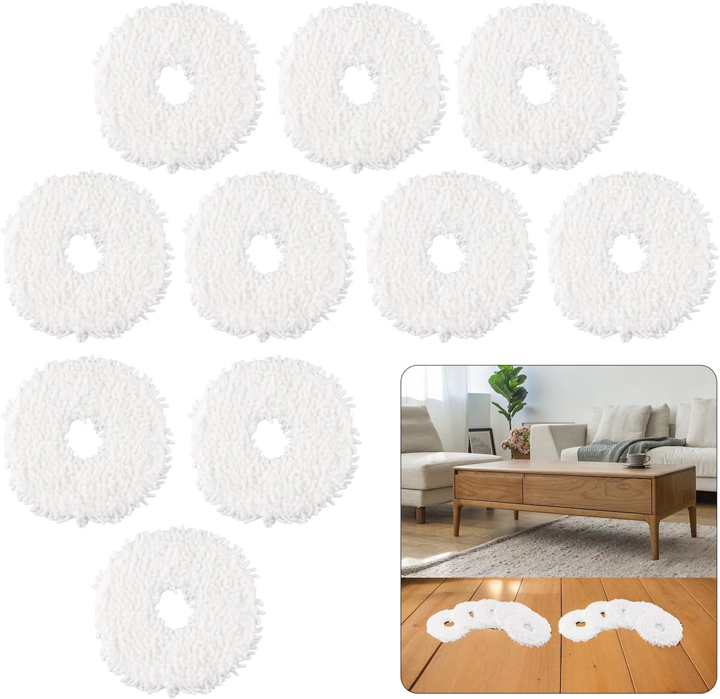 Vamarads 4 or 10 Pcs Vacuum Mop Soft Microfiber Cloths Kit