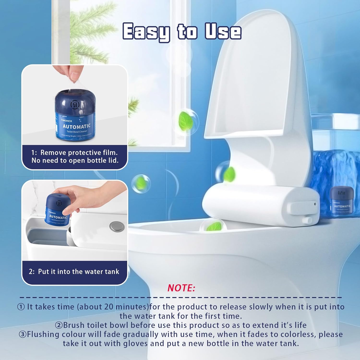 TIMOHCR Toilet Bowl Tablets with Light Lemon Scent