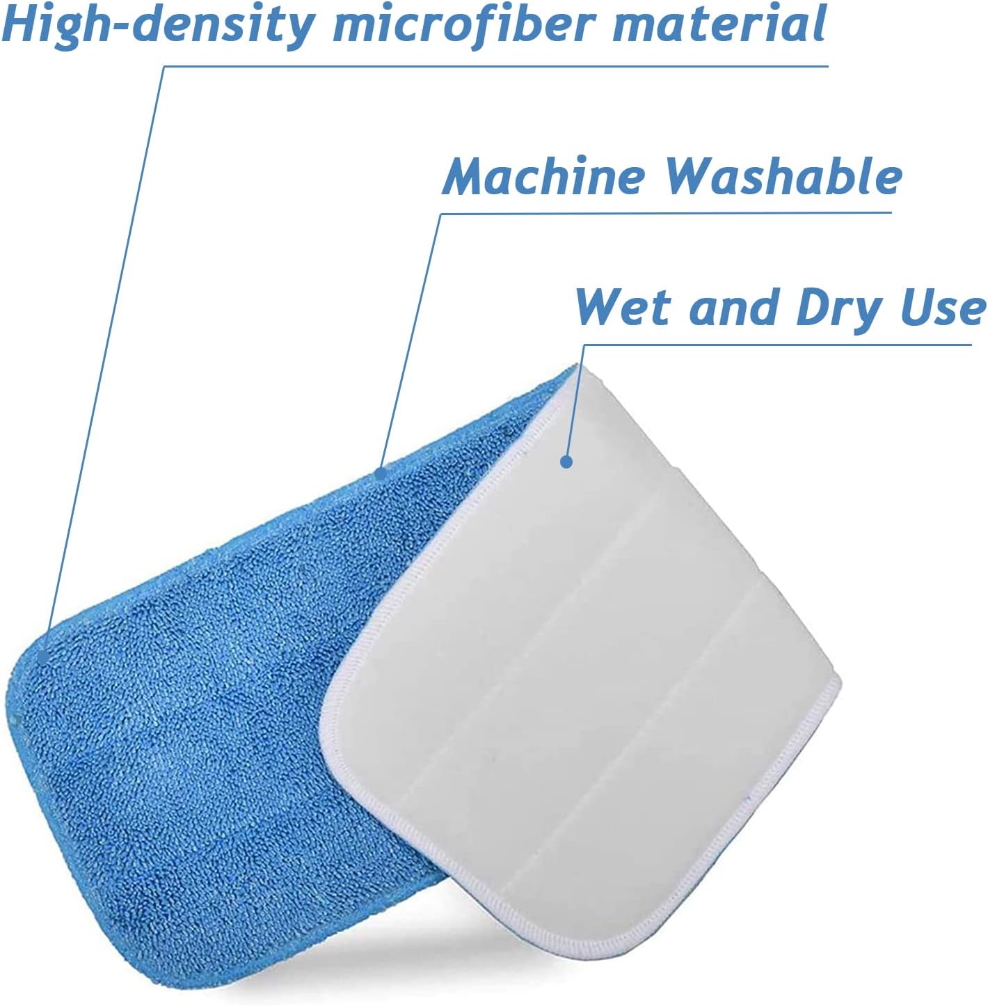 Microfiber Mop Pads 185 x 63 Inch Reusable Set of 12