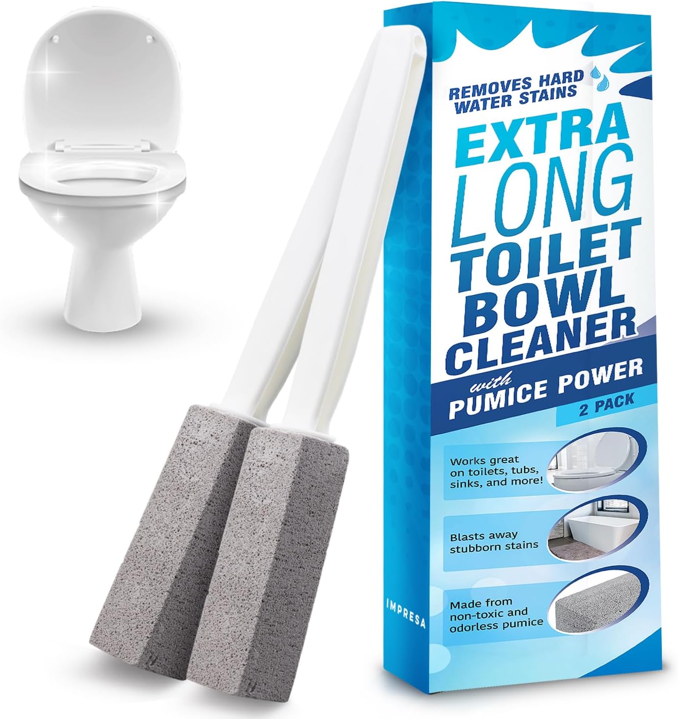 Impresa 2 Pack Pumice Stones with Long Handle 1