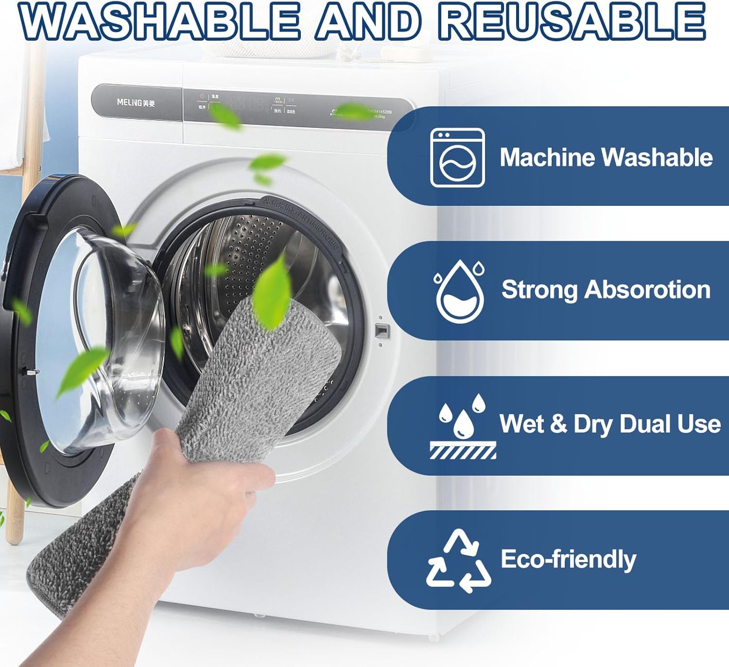 Yicotira Microfiber Steam Mop Pads - 4 Pack Reusable Replacement for Seyola FEPPO