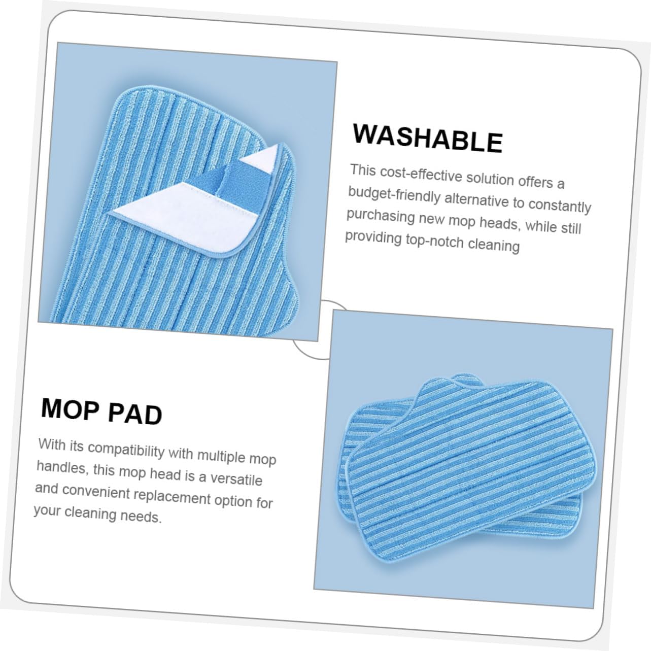 2pcs Microfiber Mop Pads Replacement for Efficient Floor Cleaning