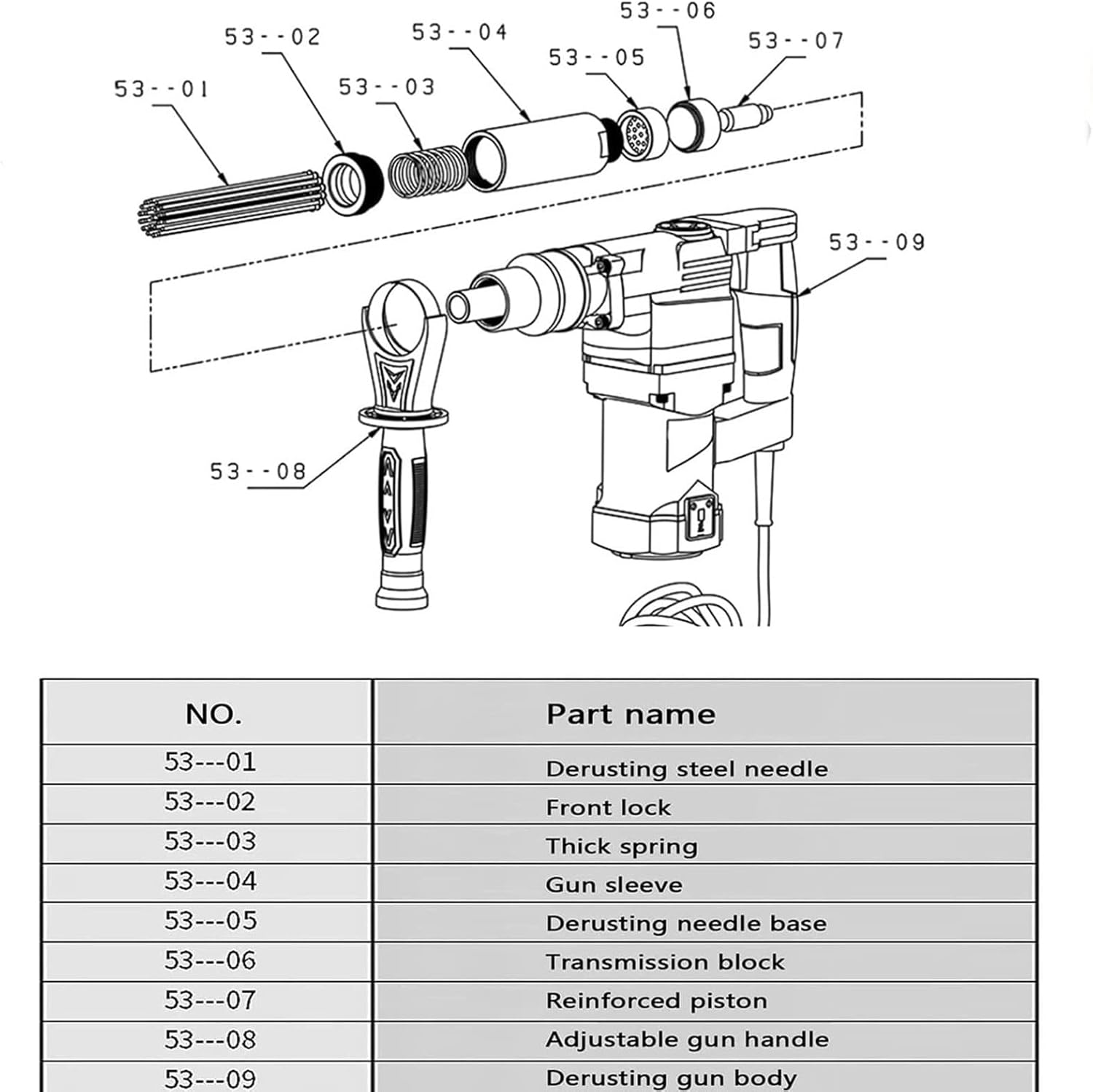 JINGEDD Electric Needle Derusting Gun 1100W 1
