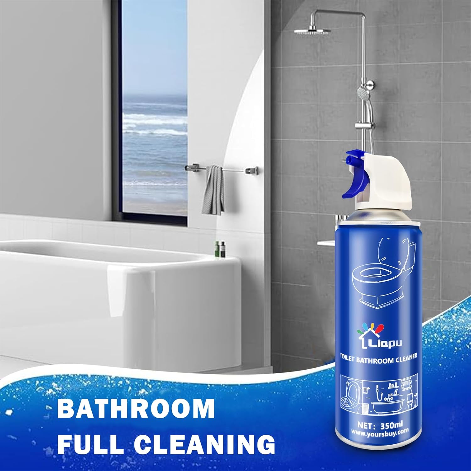 Liapu Toilet Bowl Cleaner 2 Pack Eco-Friendly Fresh Mint Scent