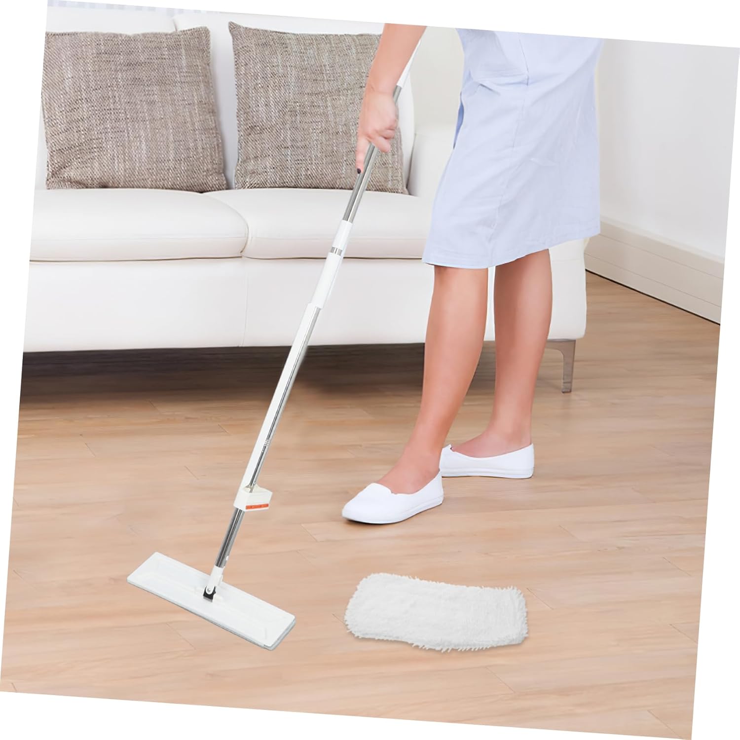 2PCS Reusable Microfiber Mop Pads for Kitchen Cleaning