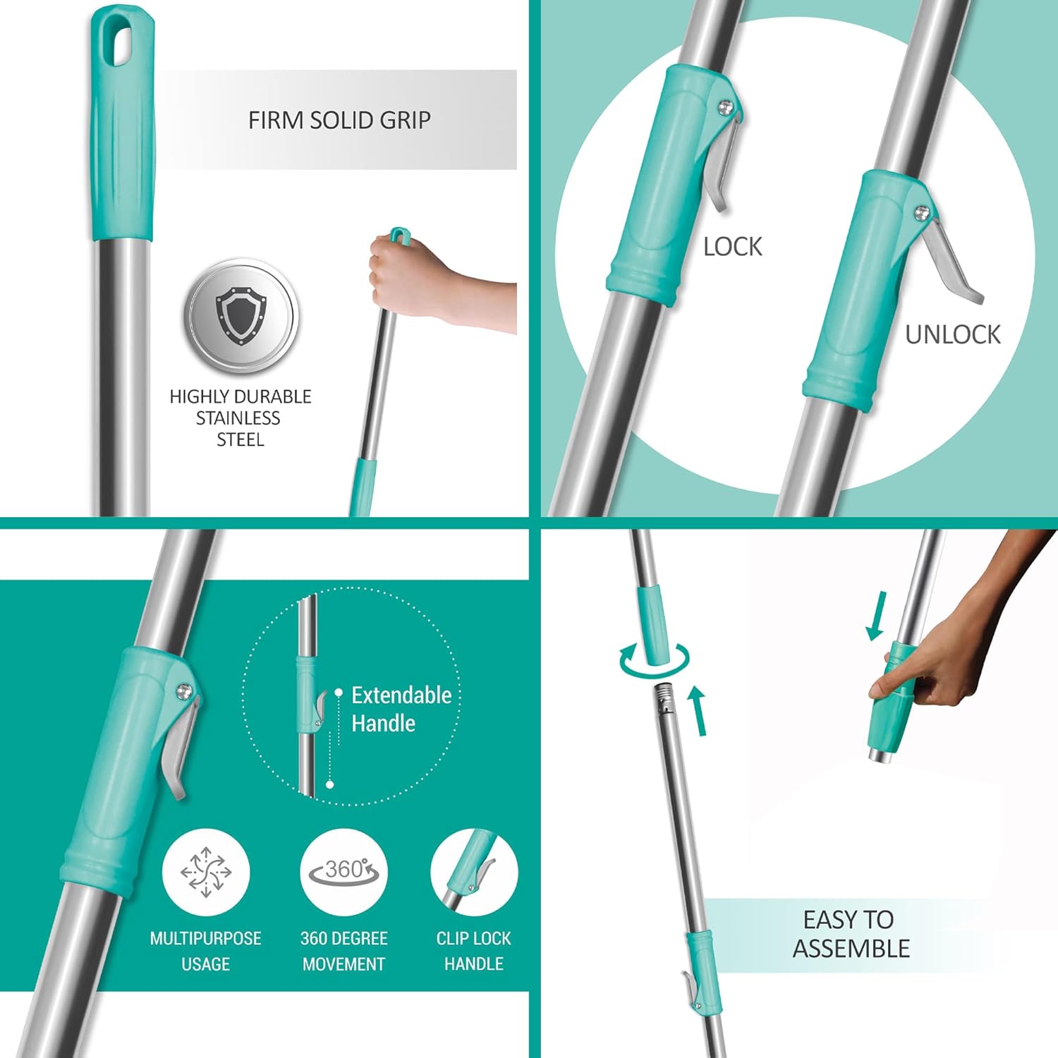 Spotzero by Milton Spin Mop Refill Set Aqua Green