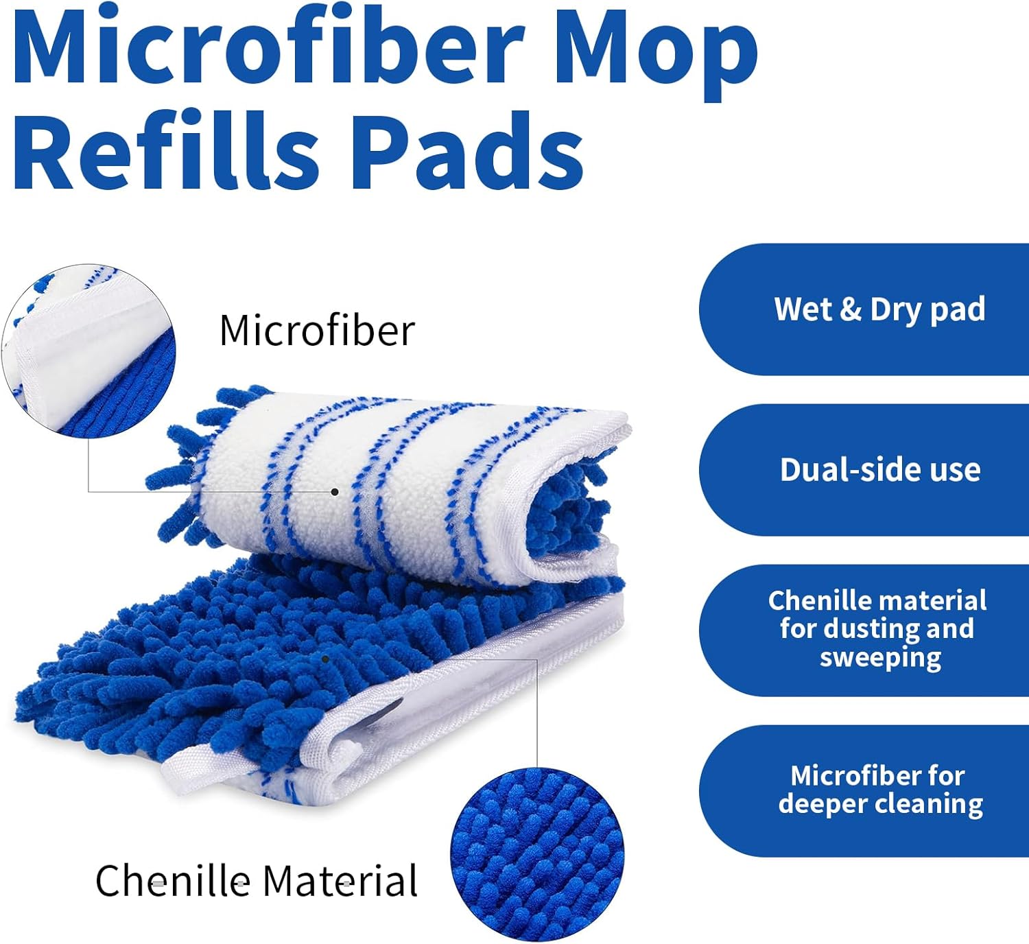 2 Pack Flip Mop Refills for O-Cedar Wet Dry Use