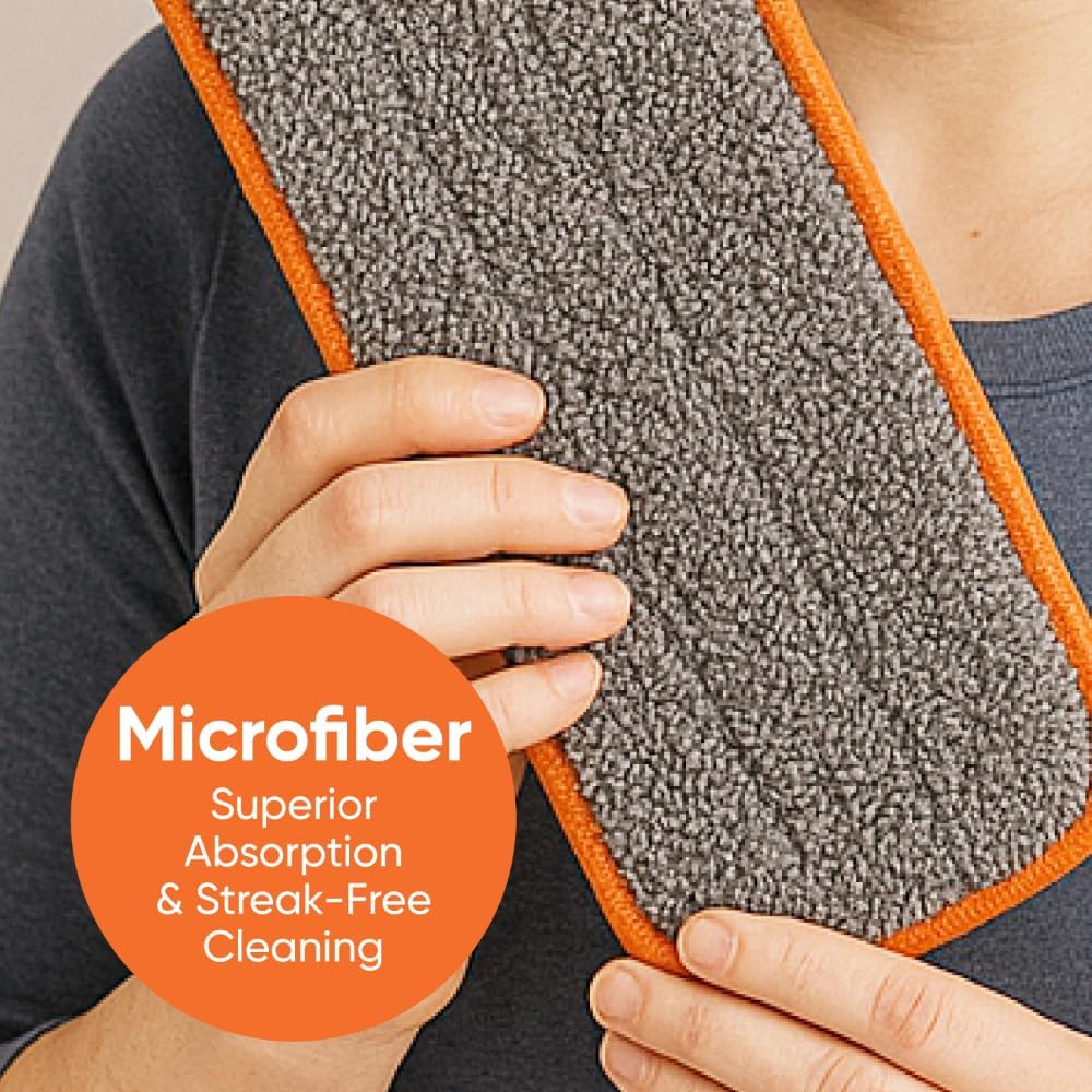 Superio Microfiber Mopping Pad - 8 x 45 Reusable Streak-Free